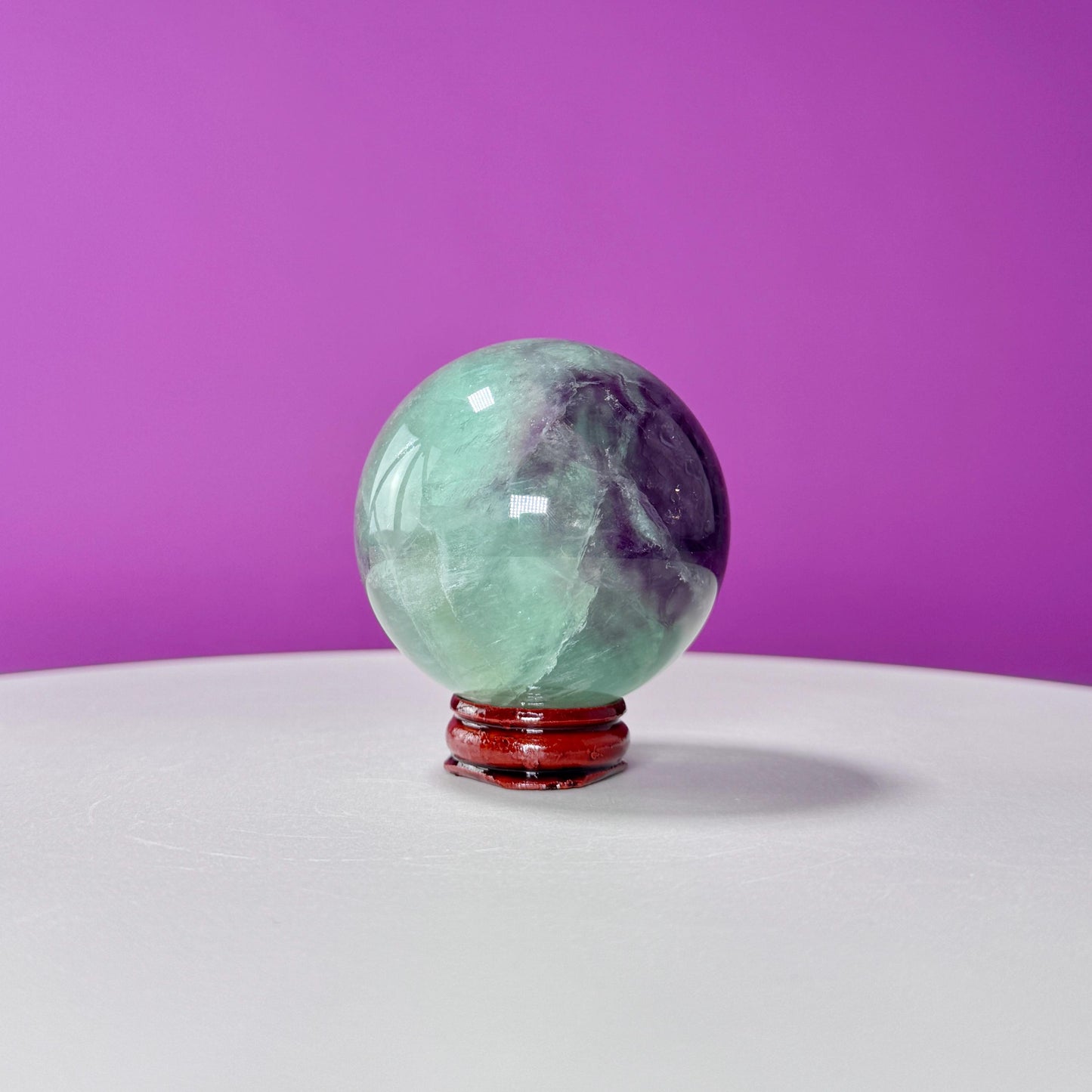 Rainbow Fluorite Sphere (China) (Includes Wood Stand)