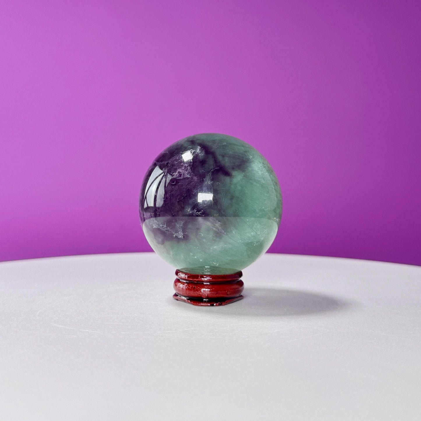 Rainbow Fluorite Sphere (China) (Includes Wood Stand)