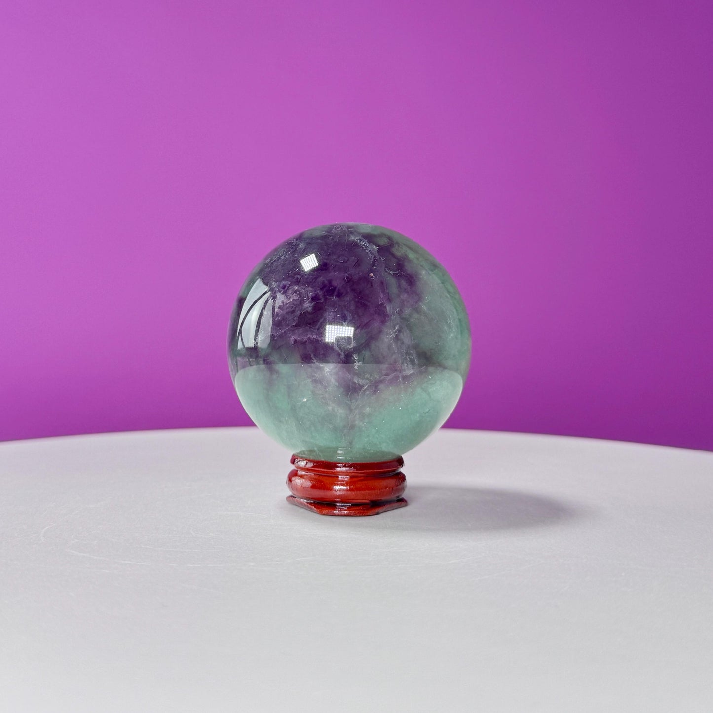 Rainbow Fluorite Sphere (China) (Includes Wood Stand)