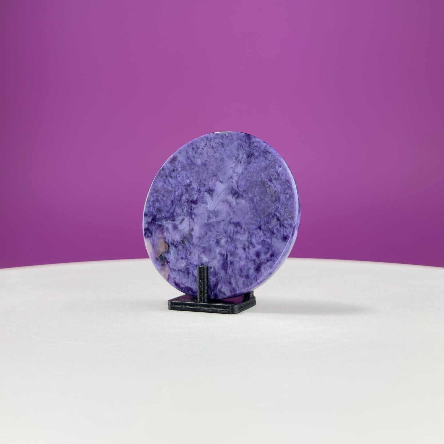 Charoite Energy Disc (Includes Black Stand)