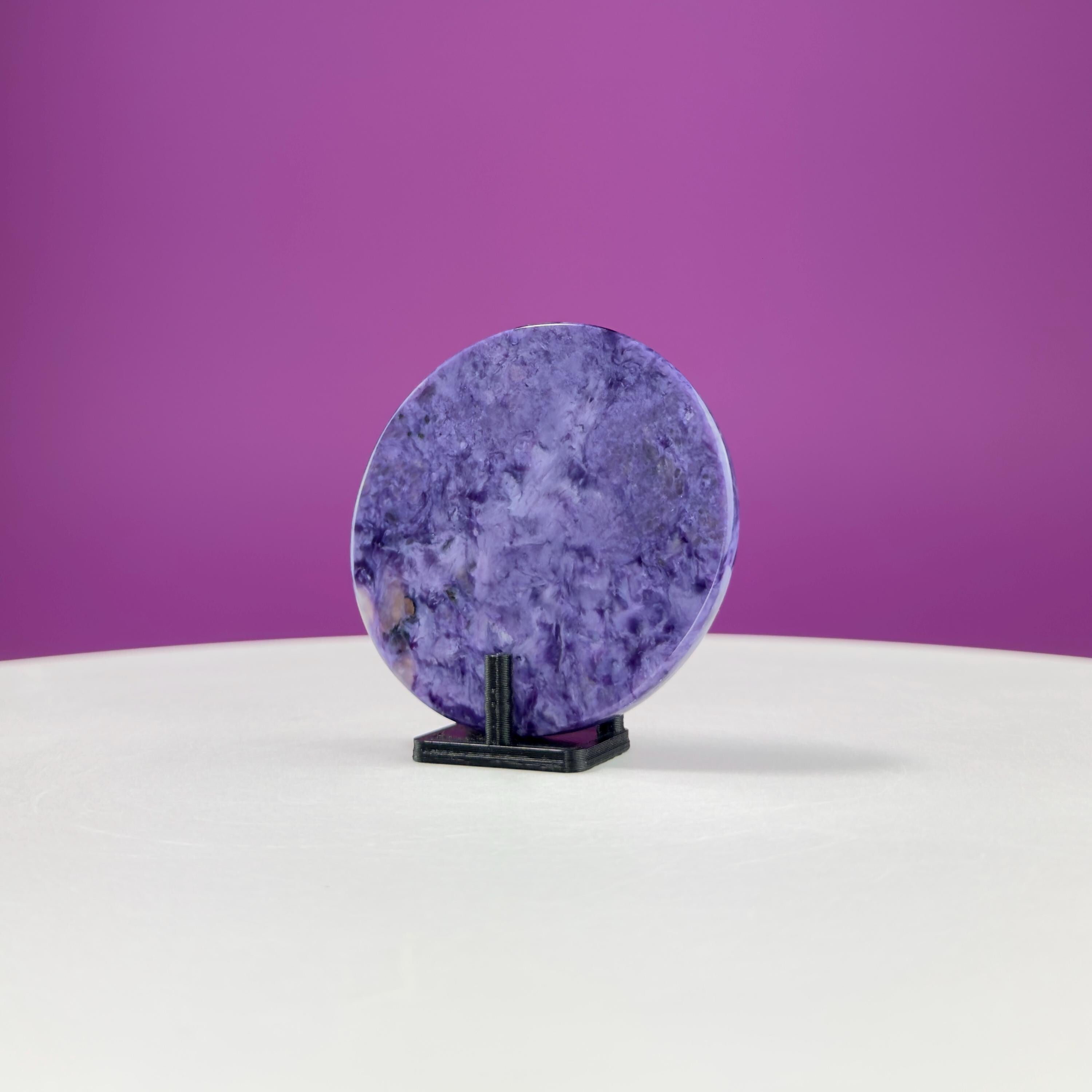 Charoite Energy Disc (Includes Black Stand)