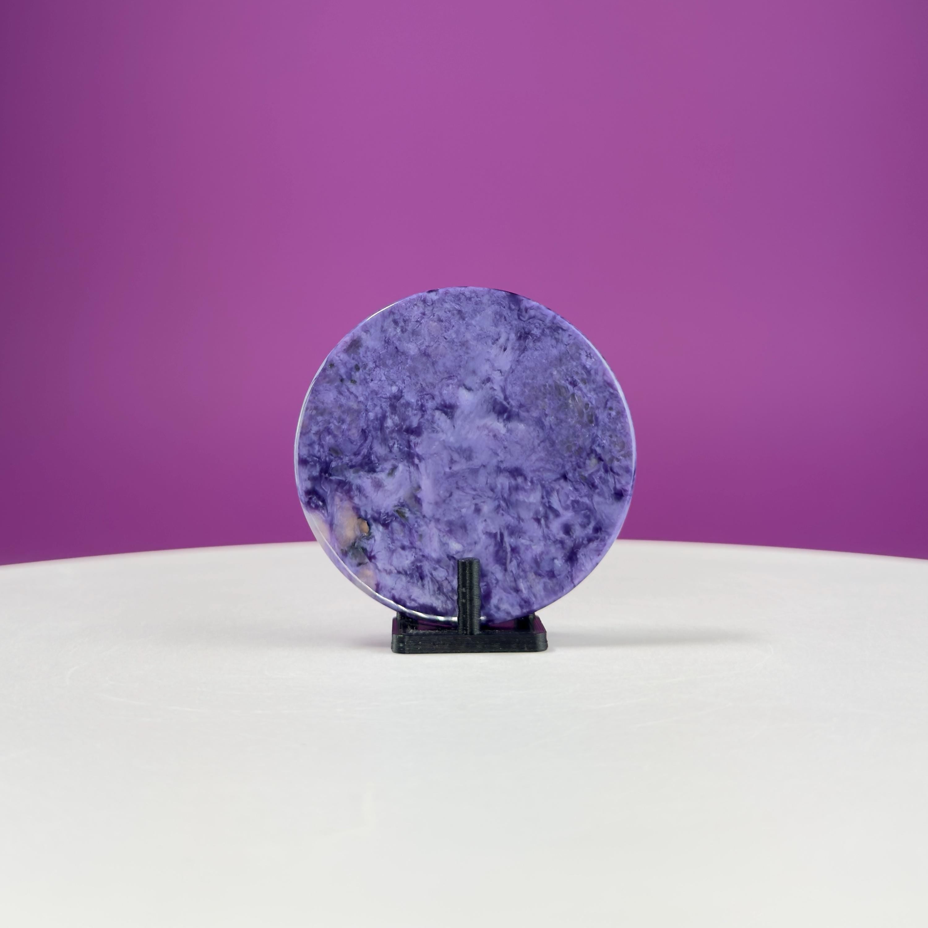 Charoite Energy Disc (Includes Black Stand)
