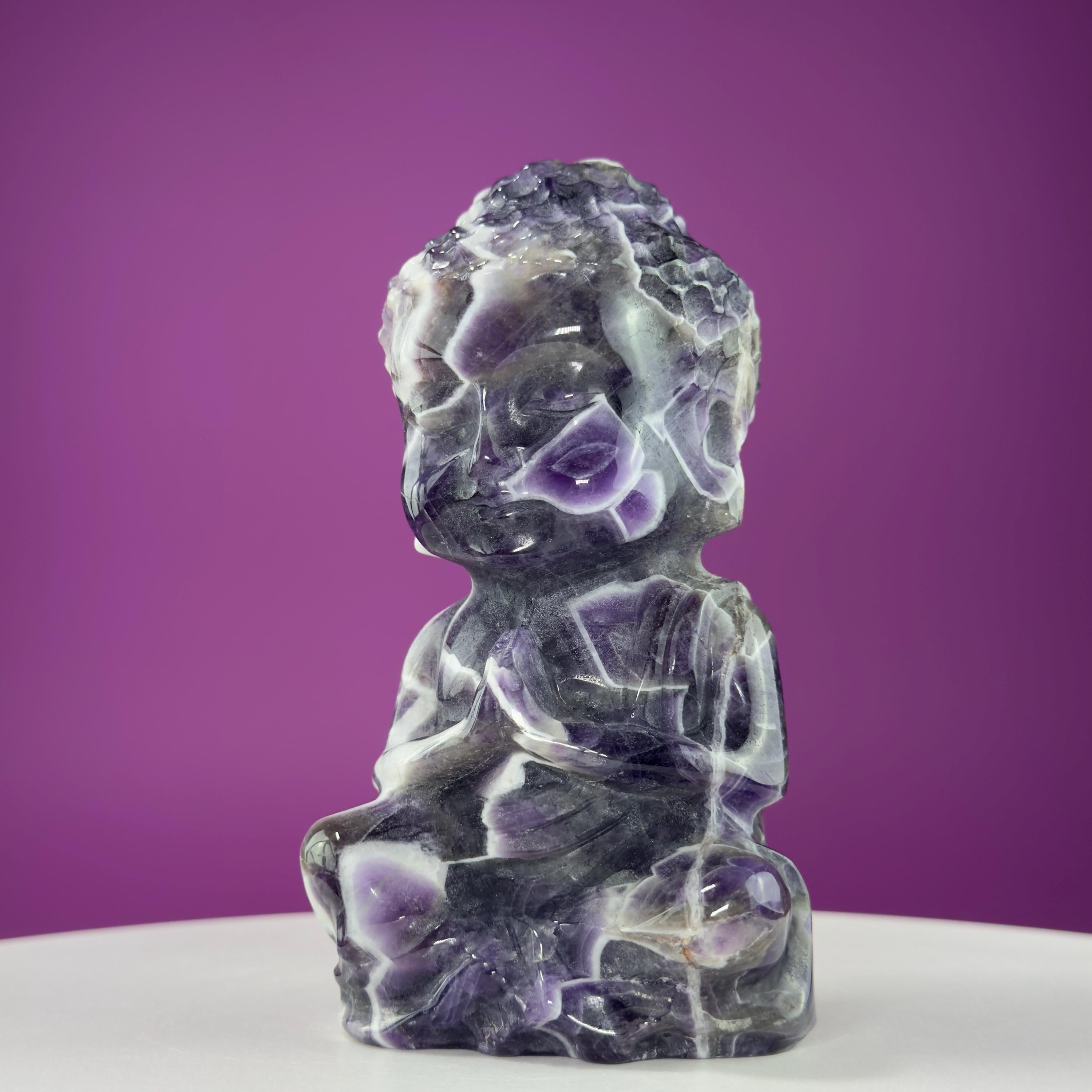 Dream Amethyst Baby Buddha – 1015g Collector Carving