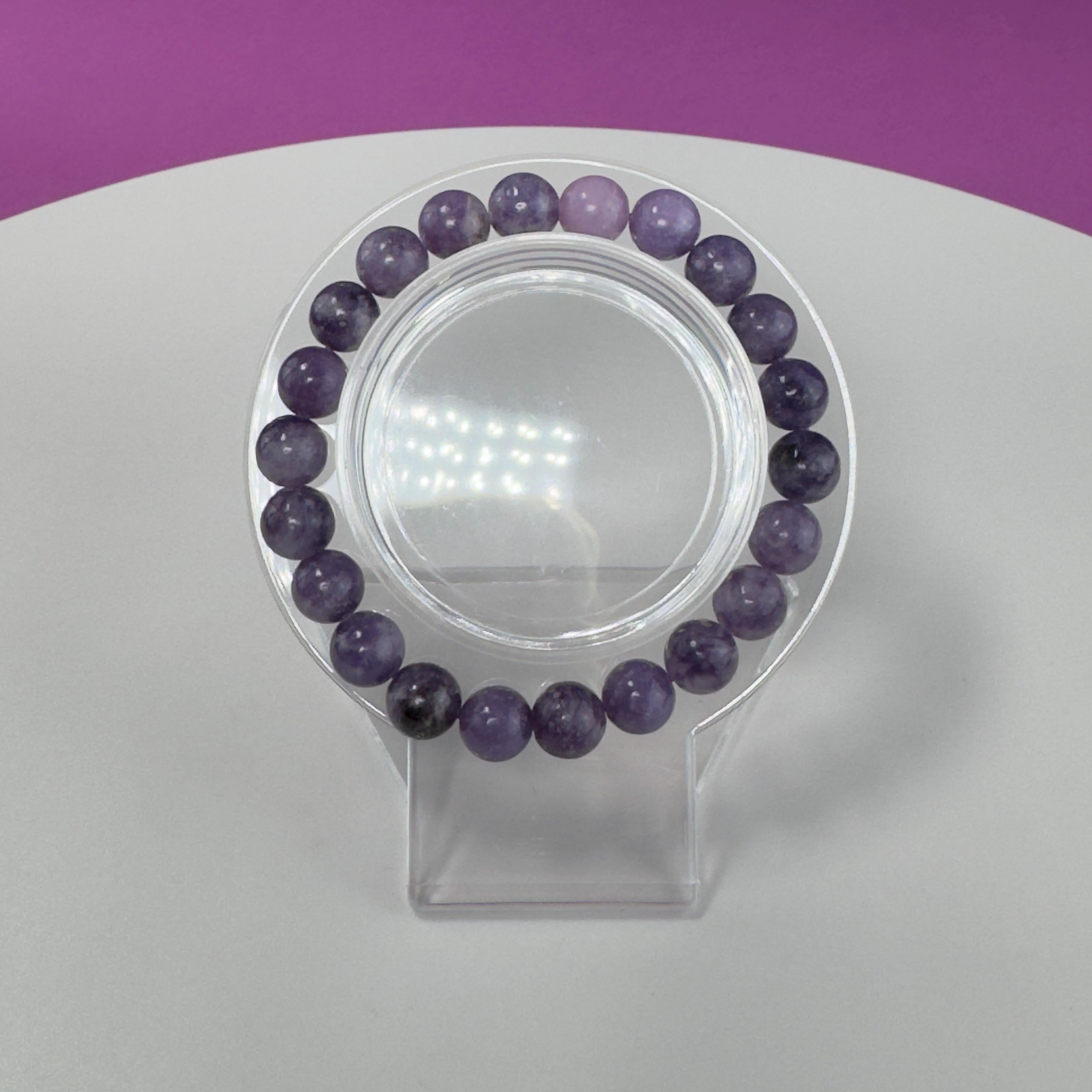 Lepidolite Bracelet-8 Millimeter Beads