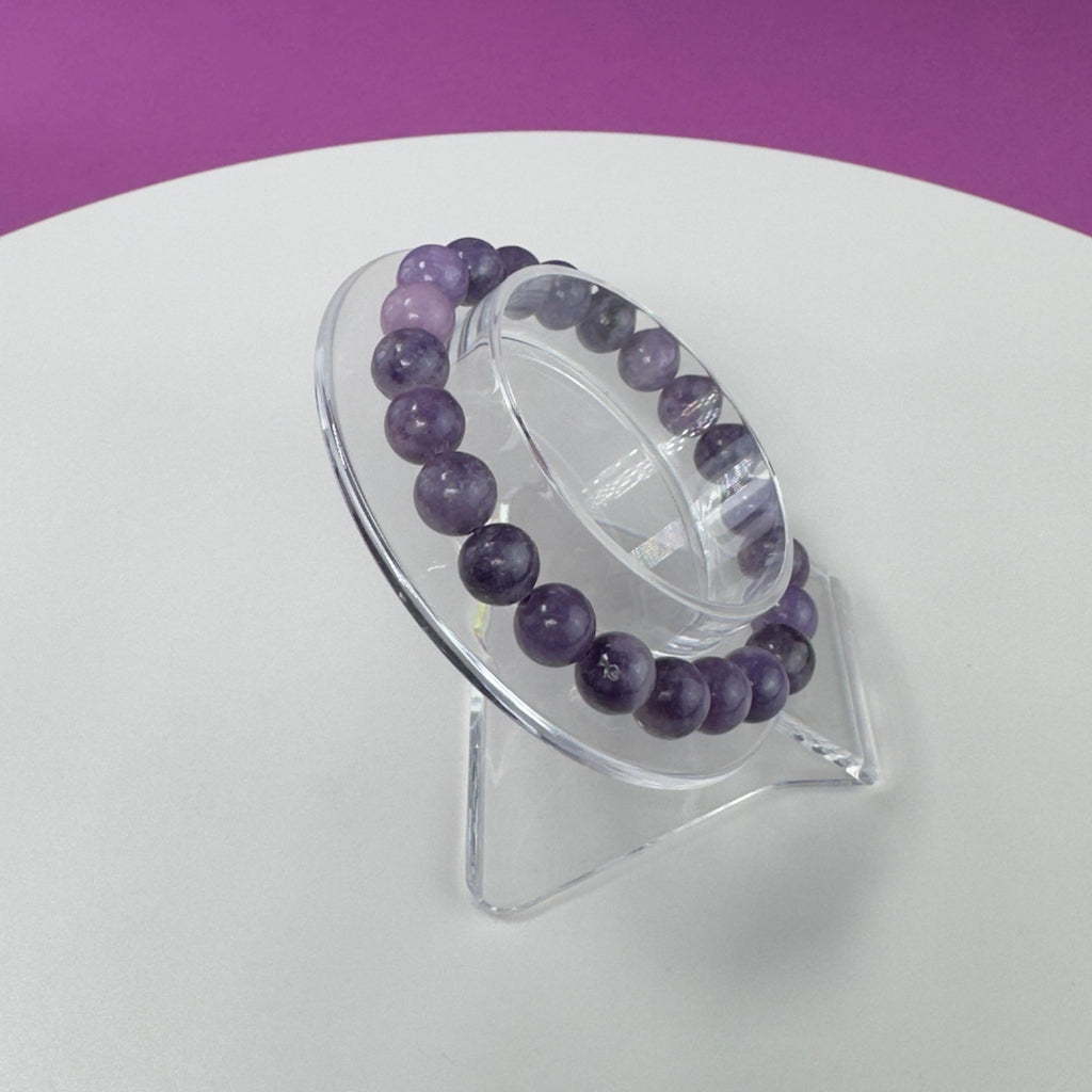 Lepidolite Bracelet-8 Millimeter Beads