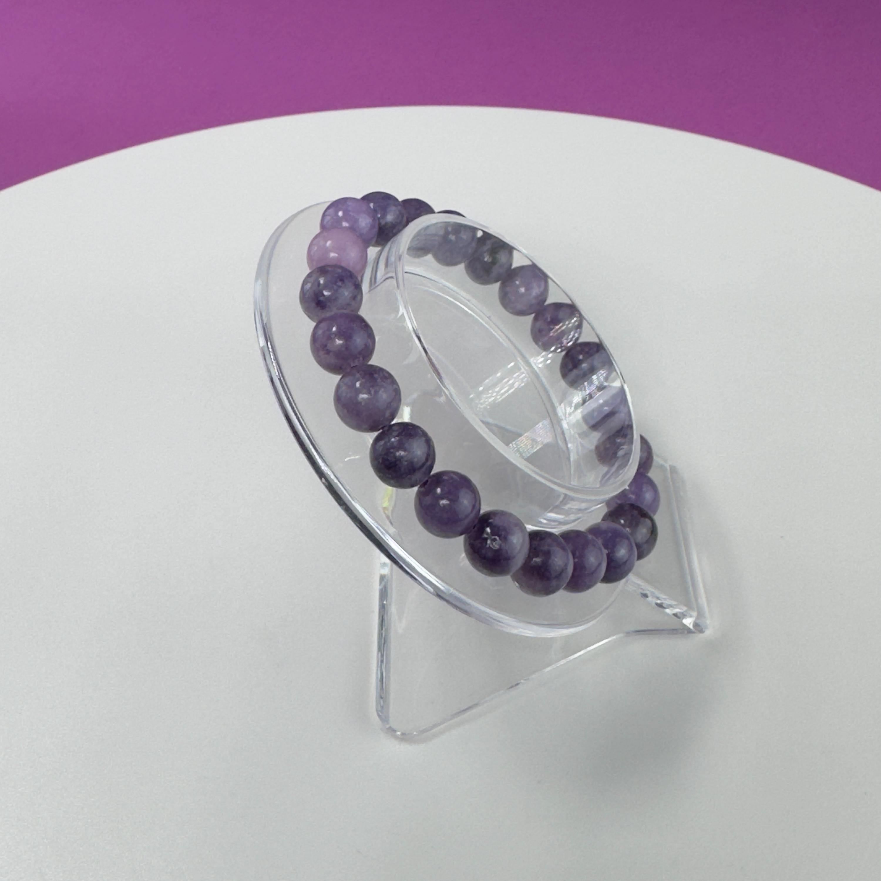 Lepidolite Bracelet-8 Millimeter Beads
