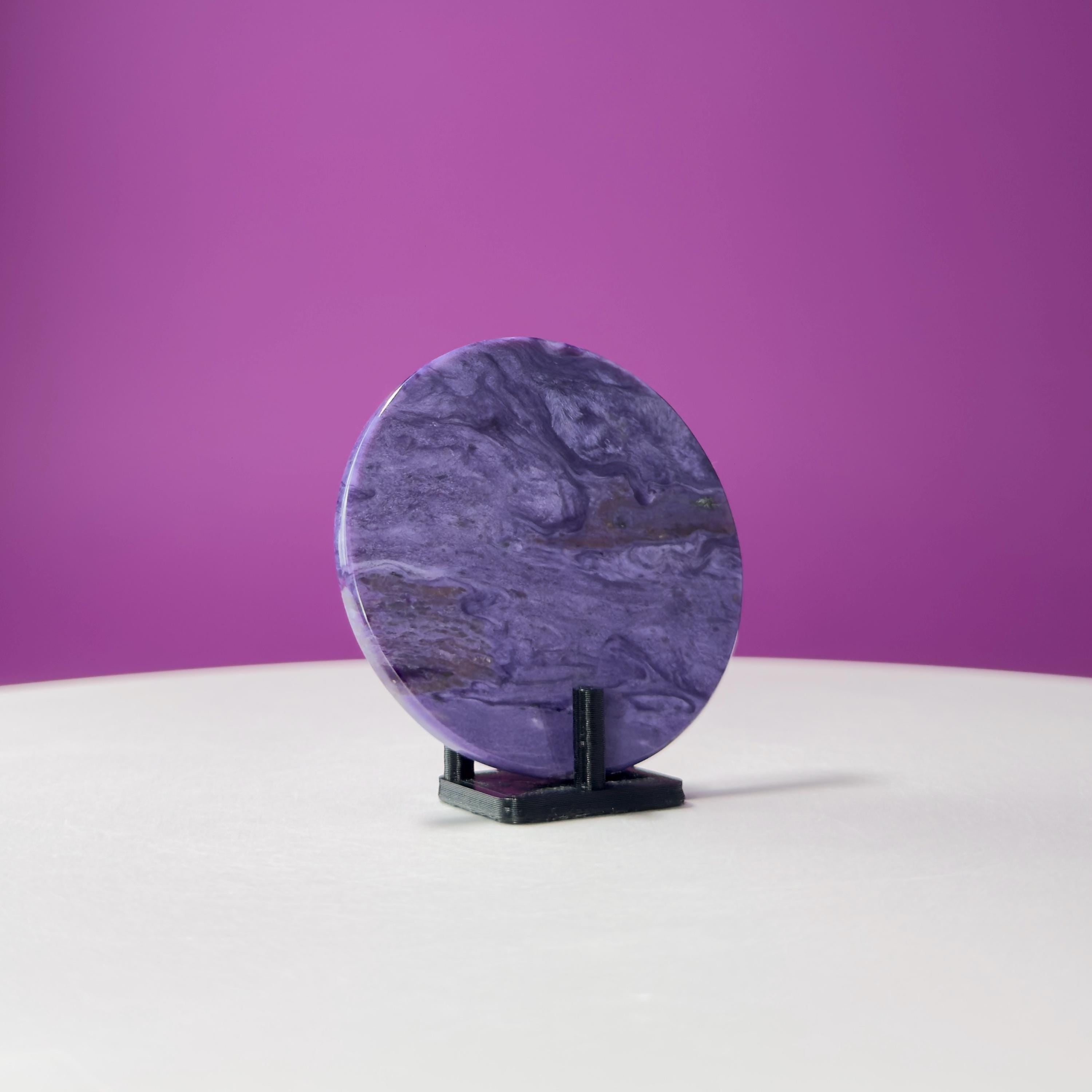 Charoite Energy Disc (Includes Black Stand)