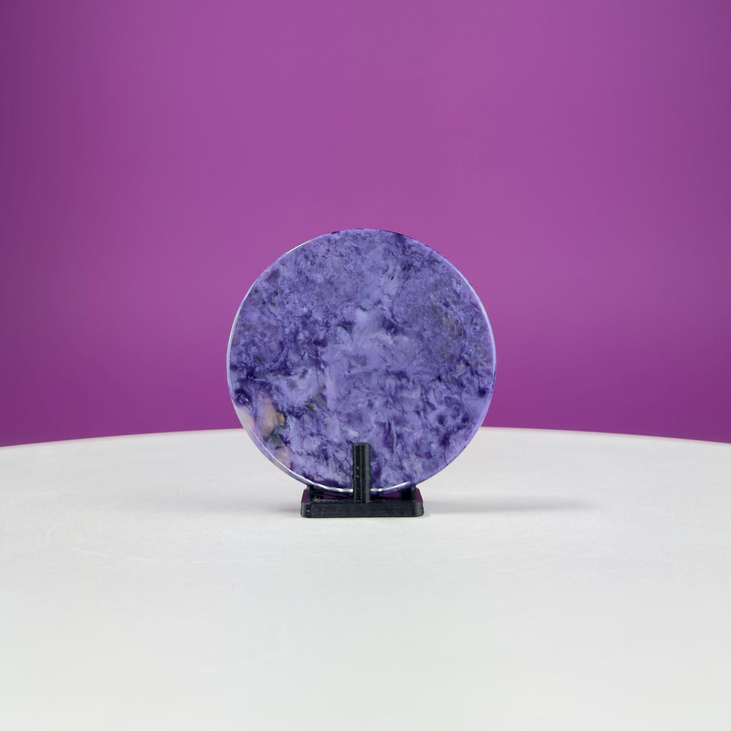 Charoite Energy Disc (Includes Black Stand)