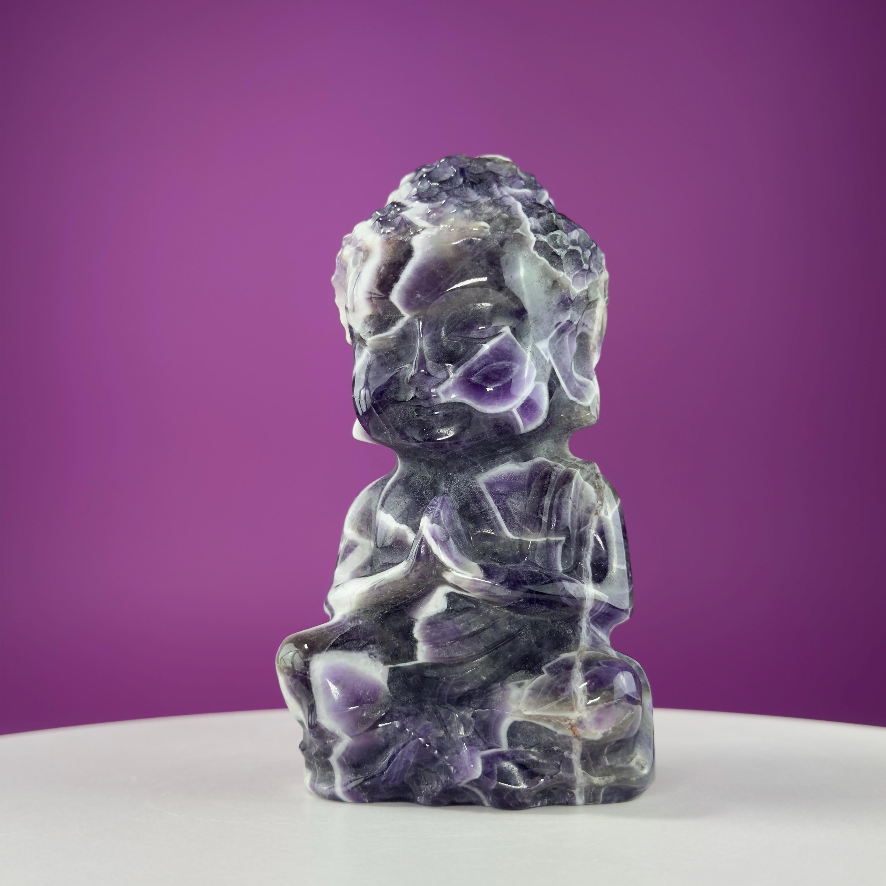Dream Amethyst Baby Buddha – 1015g Collector Carving