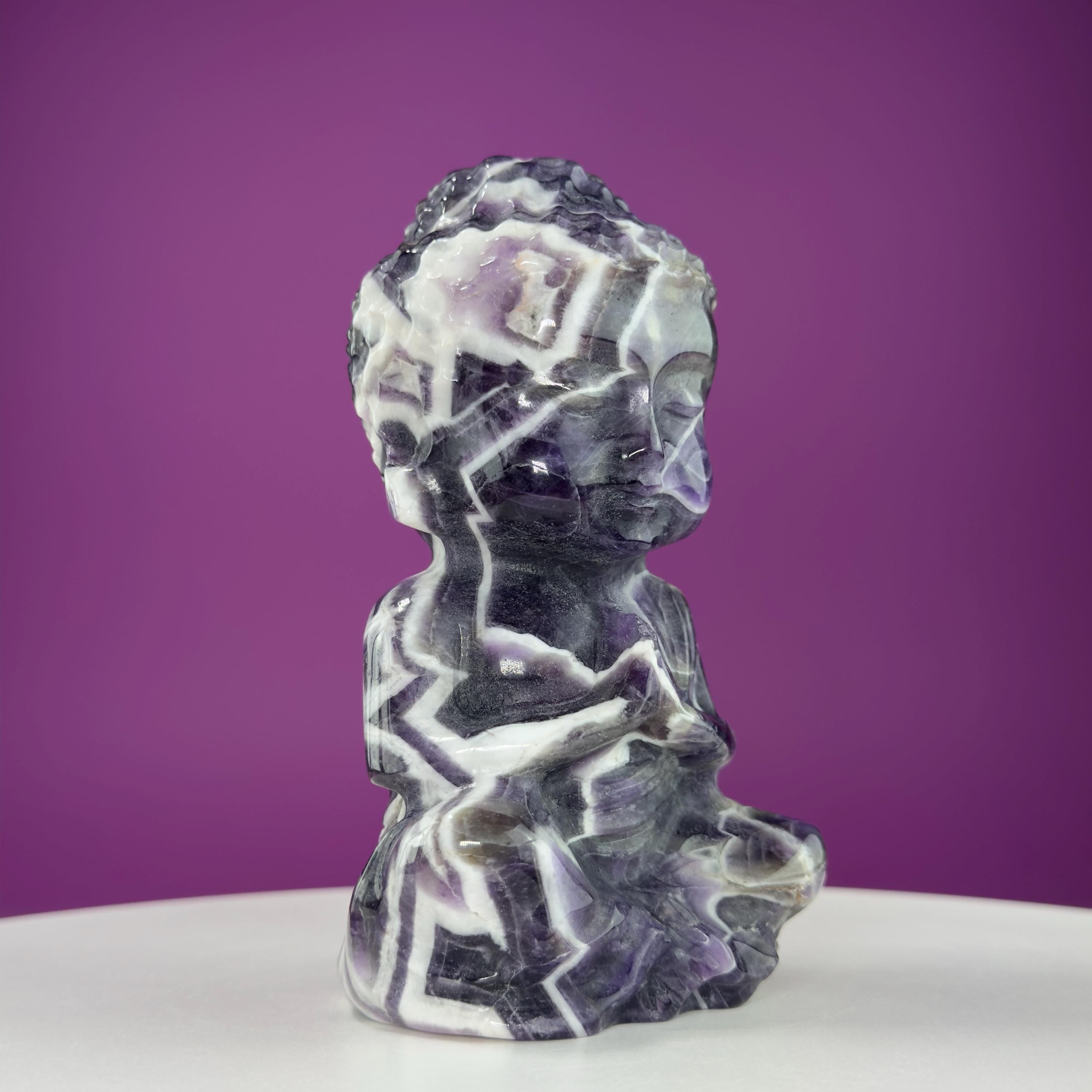 Dream Amethyst Baby Buddha – 1015g Collector Carving