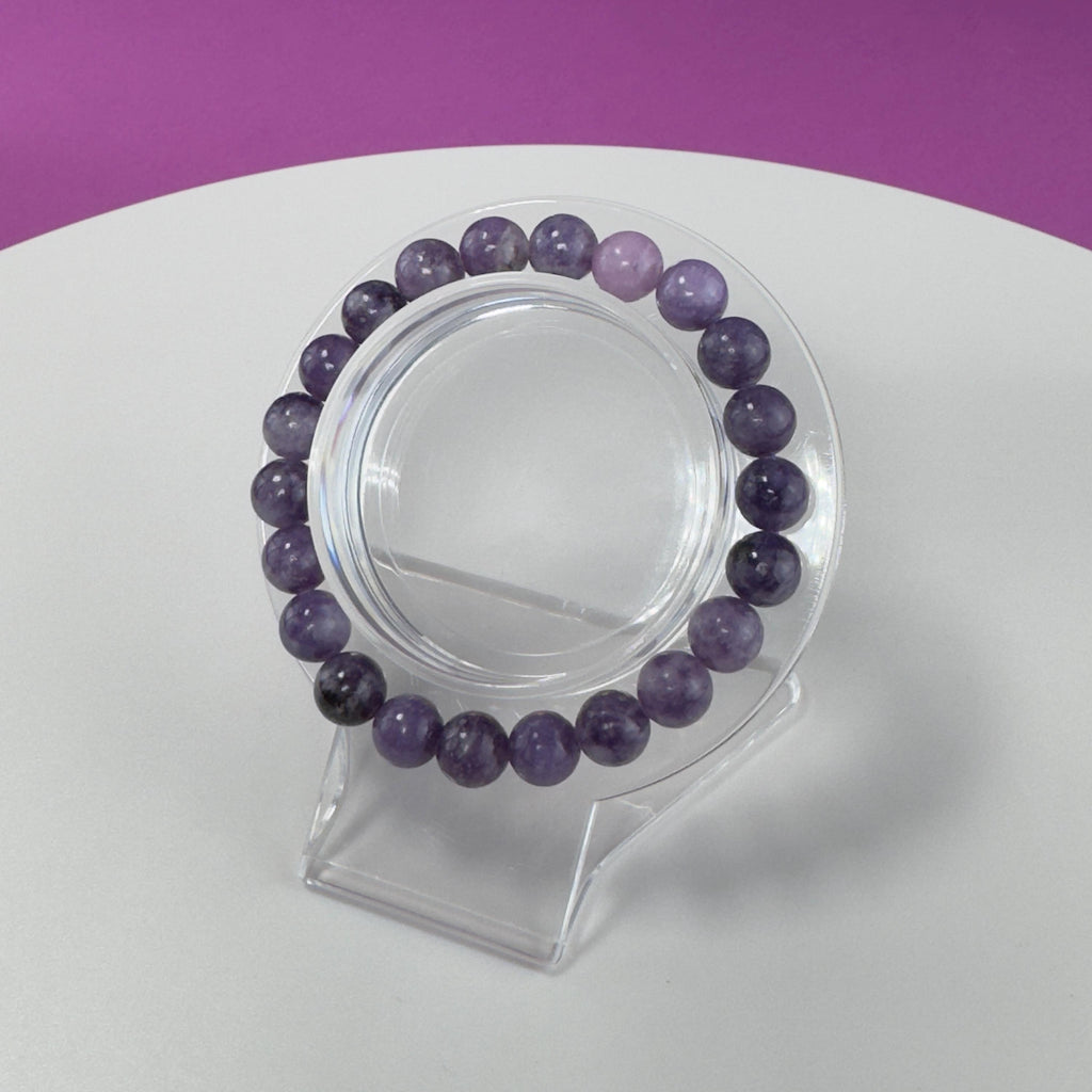 Lepidolite Bracelet-8 Millimeter Beads