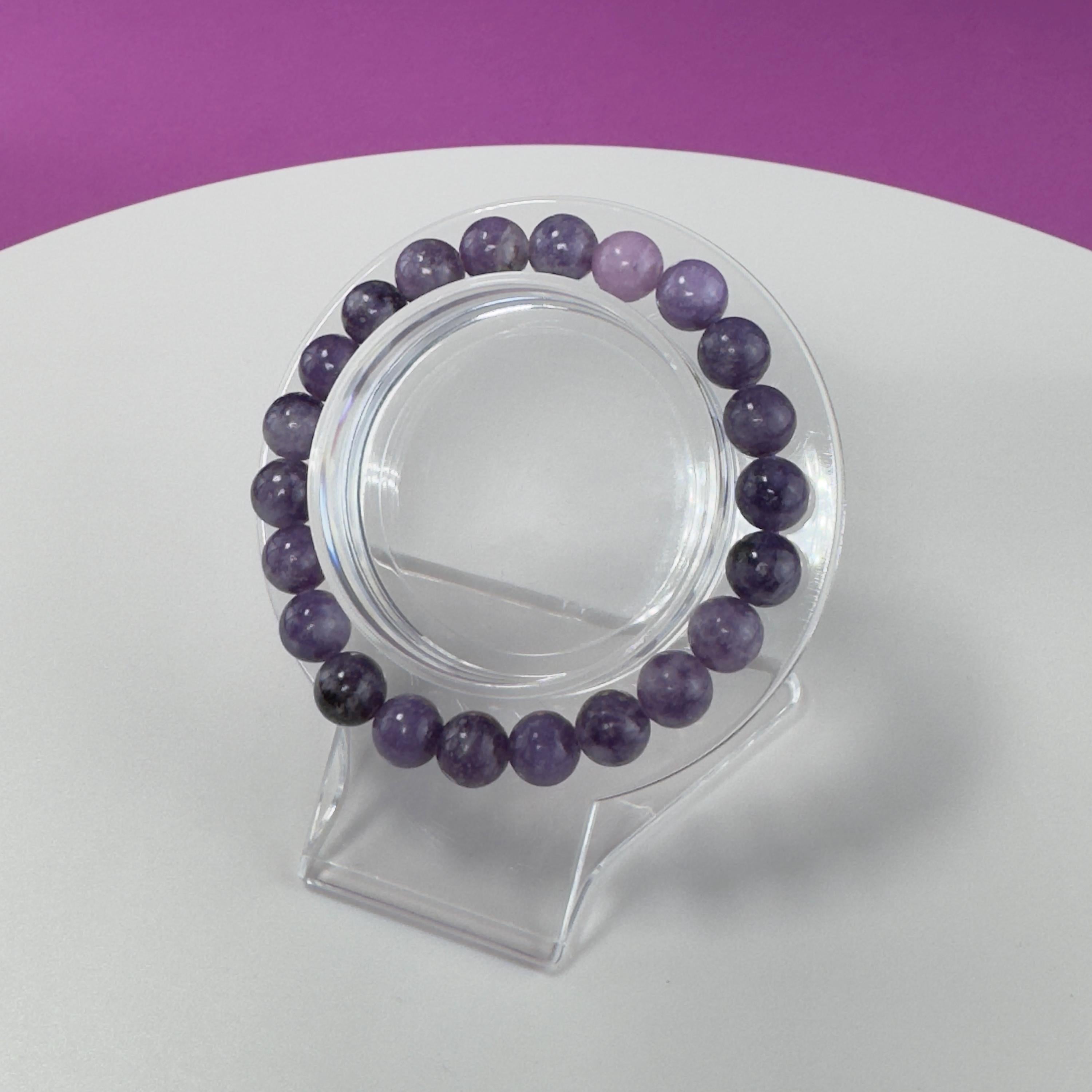 Lepidolite Bracelet-8 Millimeter Beads