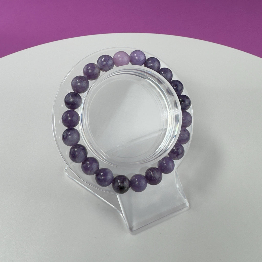 Lepidolite Bracelet-8 Millimeter Beads