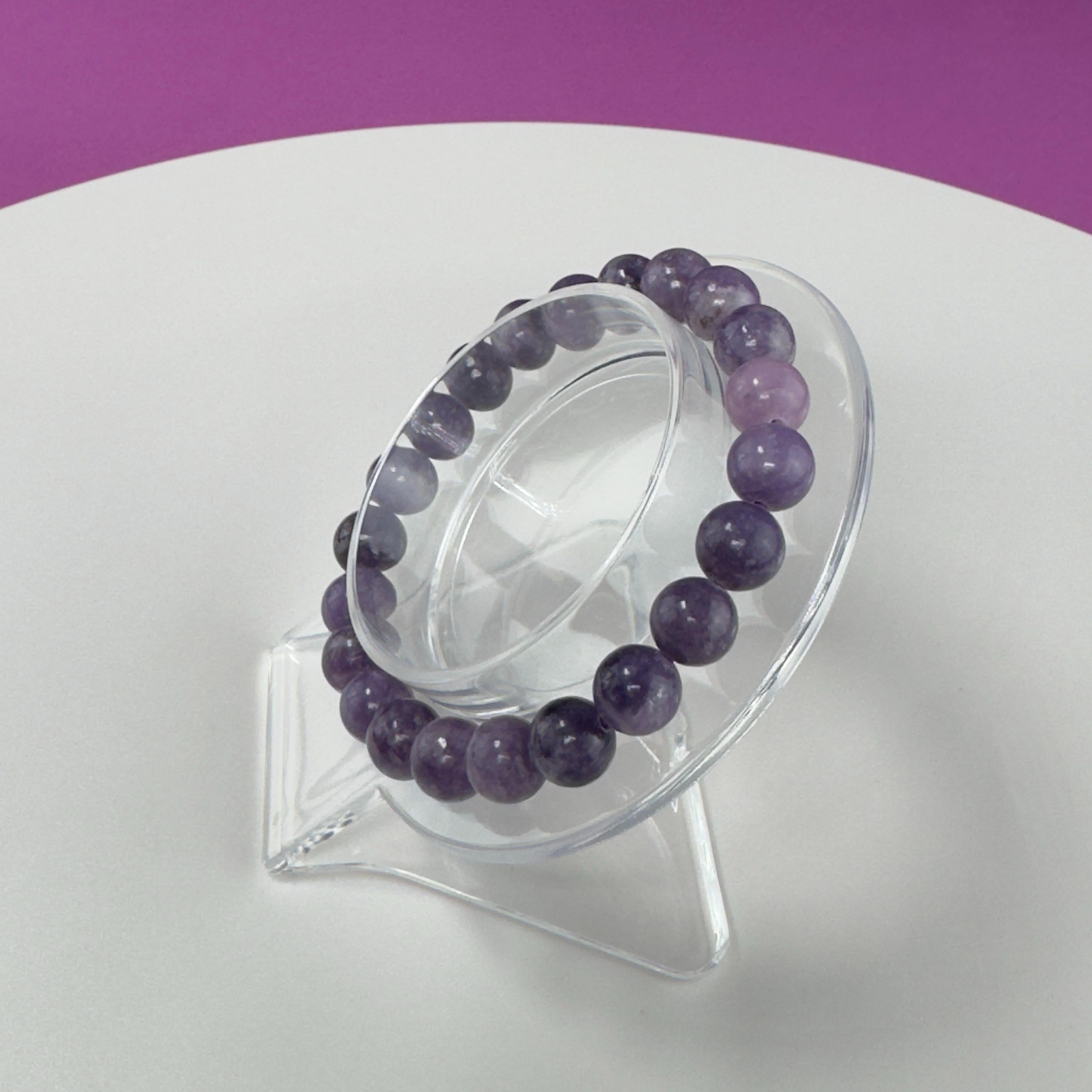 Lepidolite Bracelet-8 Millimeter Beads