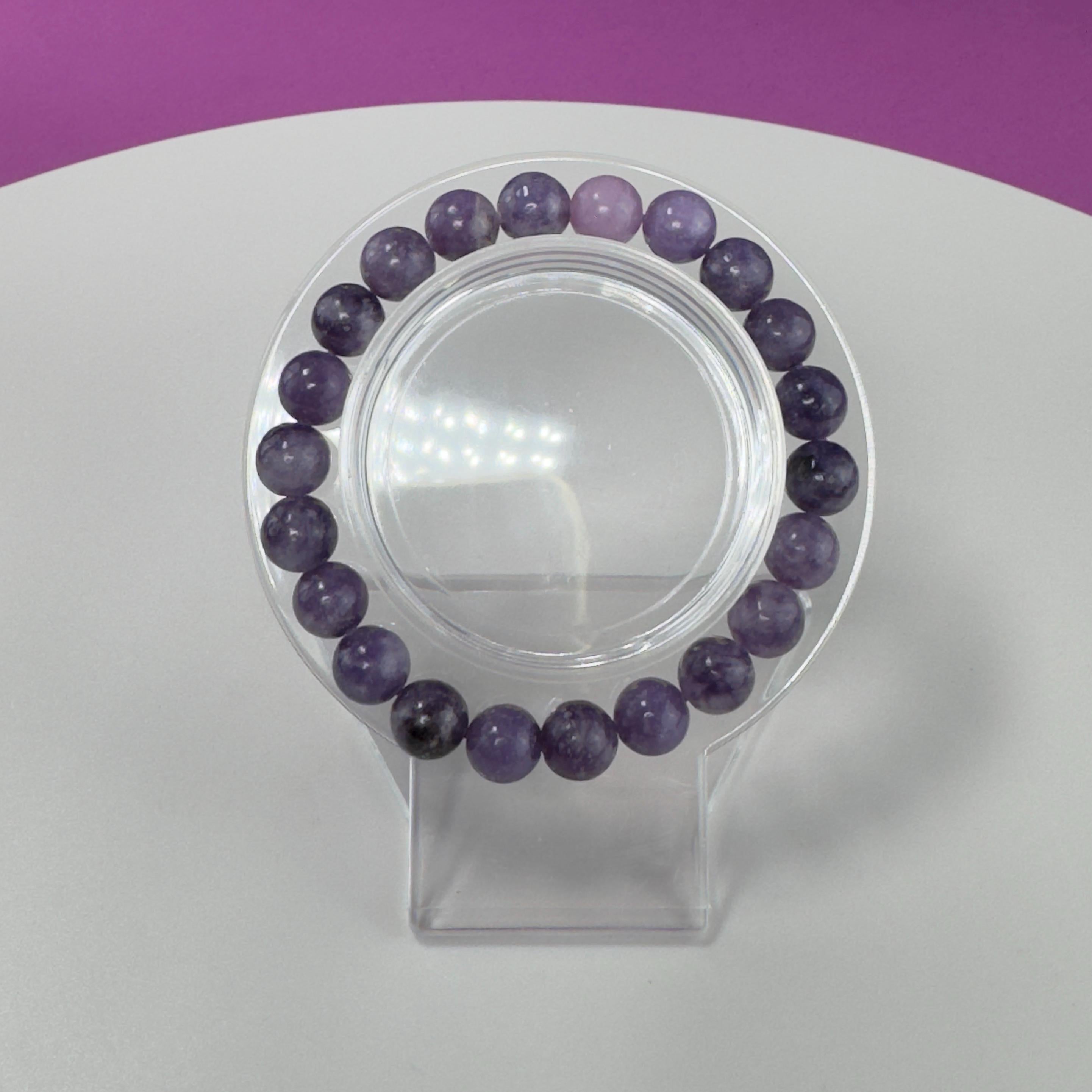 Lepidolite Bracelet-8 Millimeter Beads