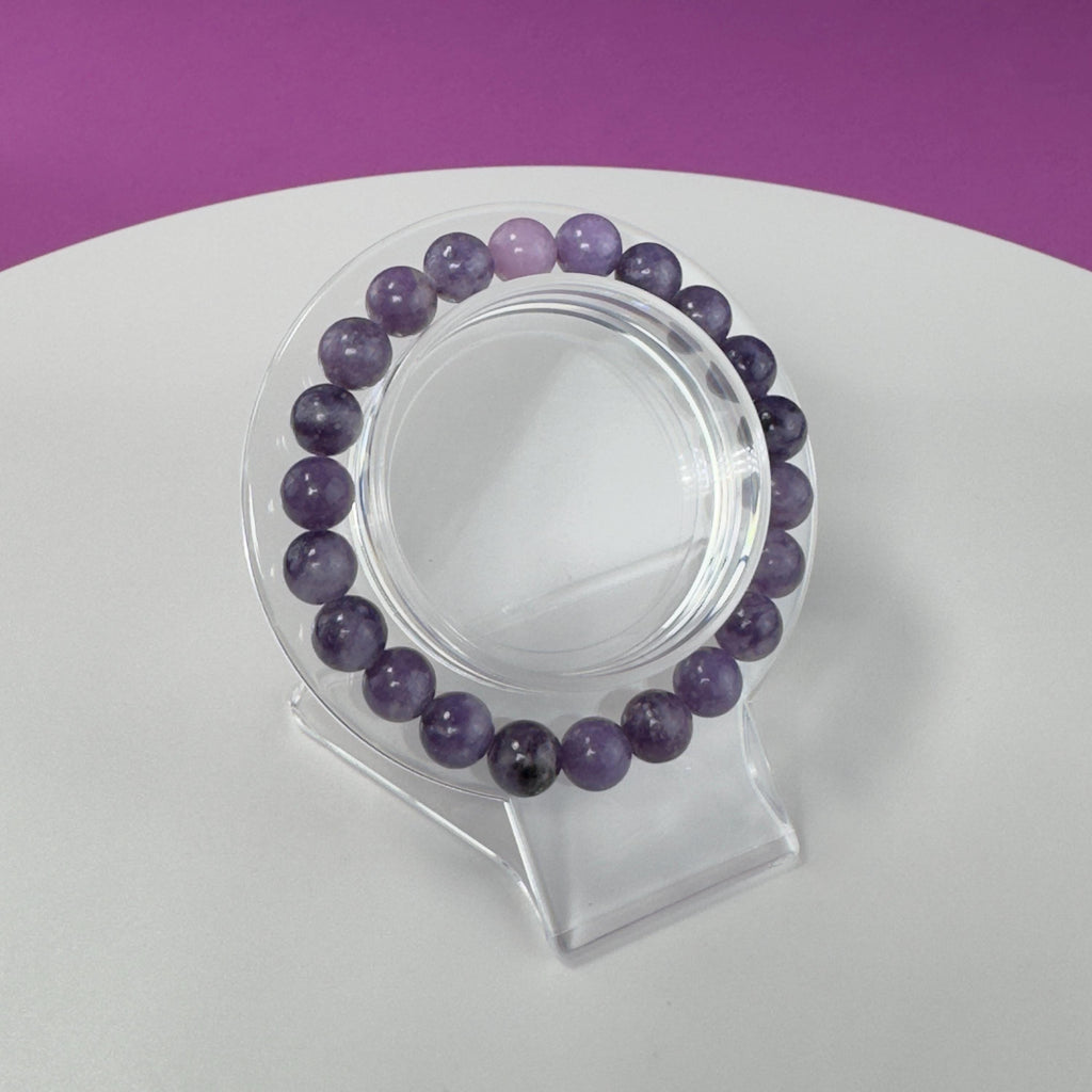 Lepidolite Bracelet-8 Millimeter Beads