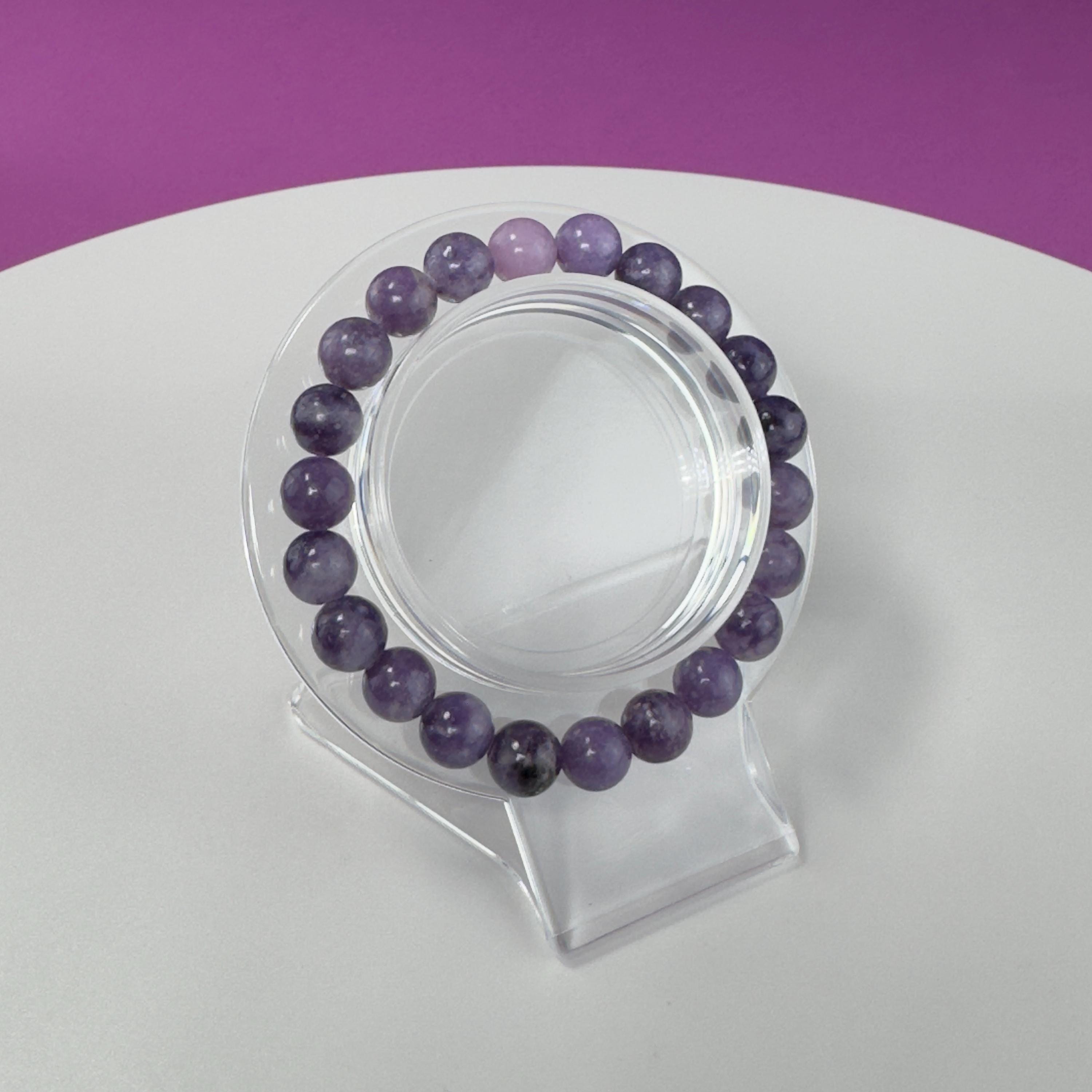 Lepidolite Bracelet-8 Millimeter Beads
