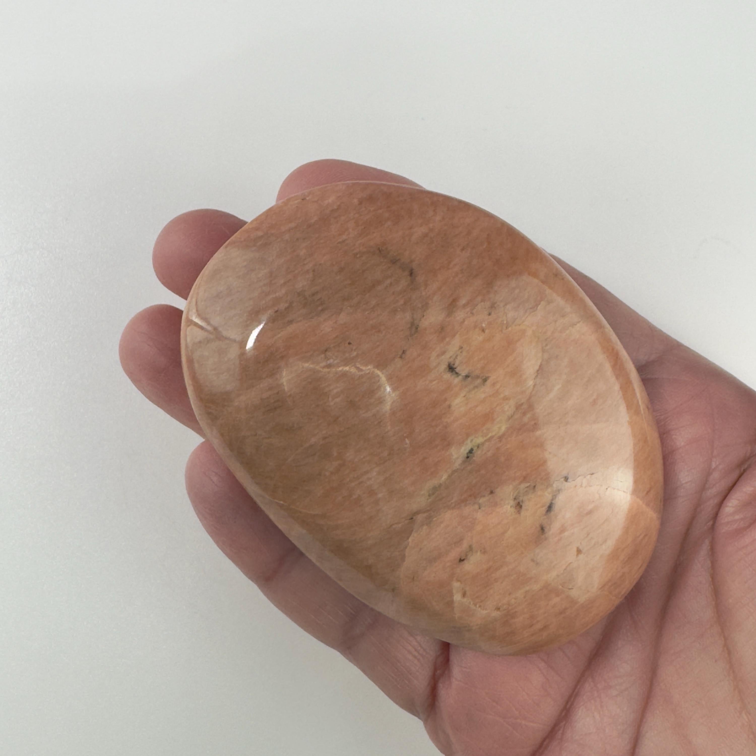 Peach Moonstone Palm Stone, Large Palm Stone