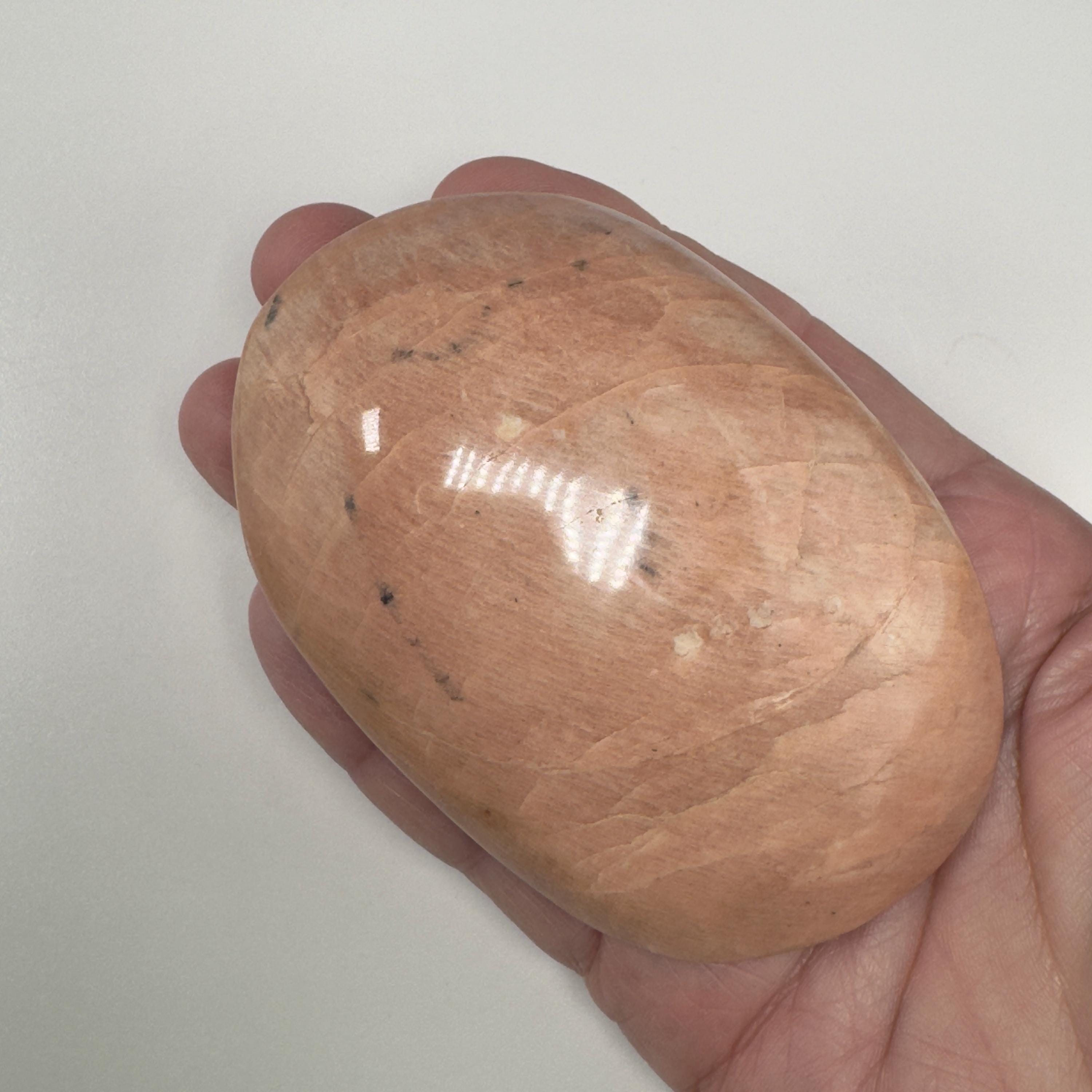 Peach Moonstone Palm Stone, Large Palm Stone