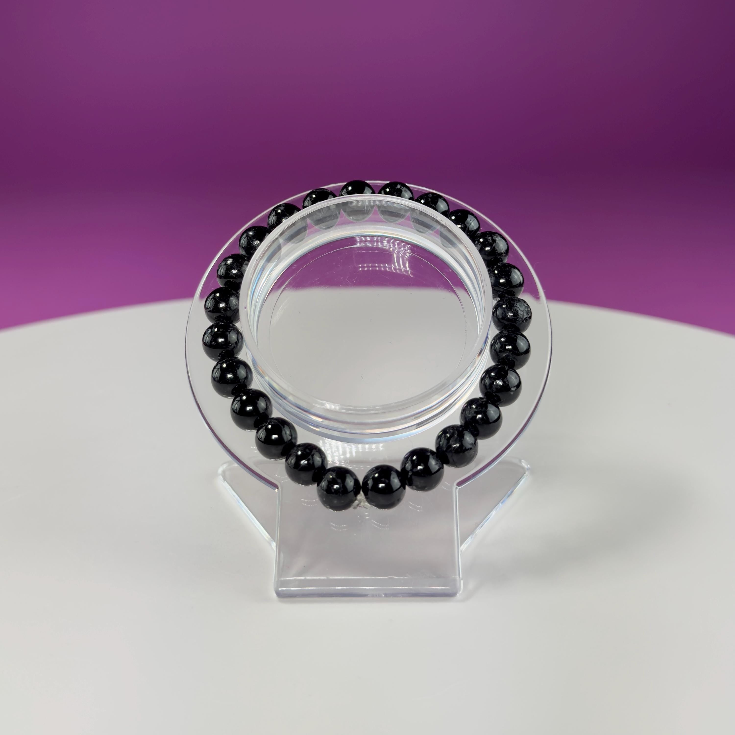 Black Tourmaline Bracelet-8 Millimeter Beads