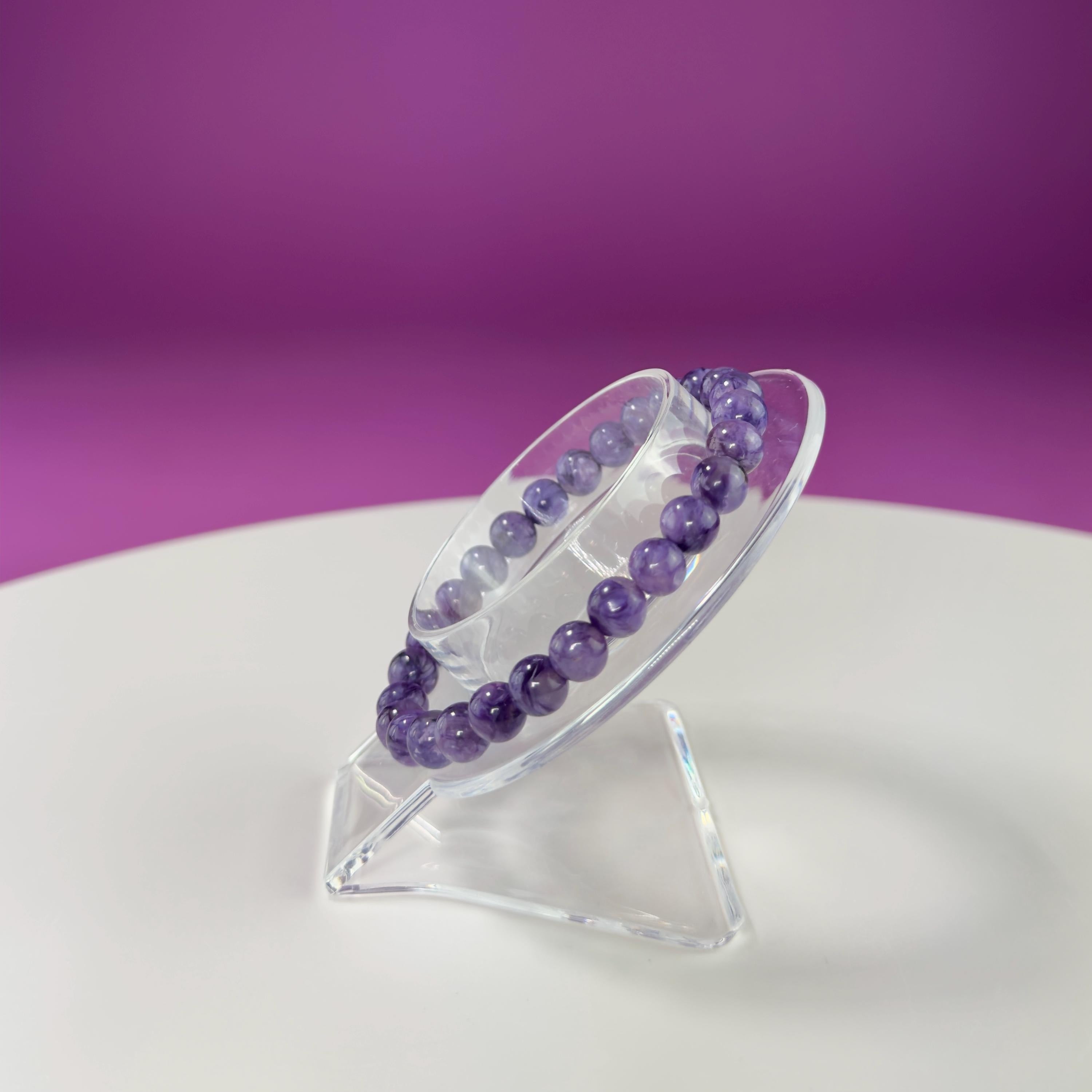 Charoite Bracelet (AAA) (Russia)-7-8 Millimeter Beads