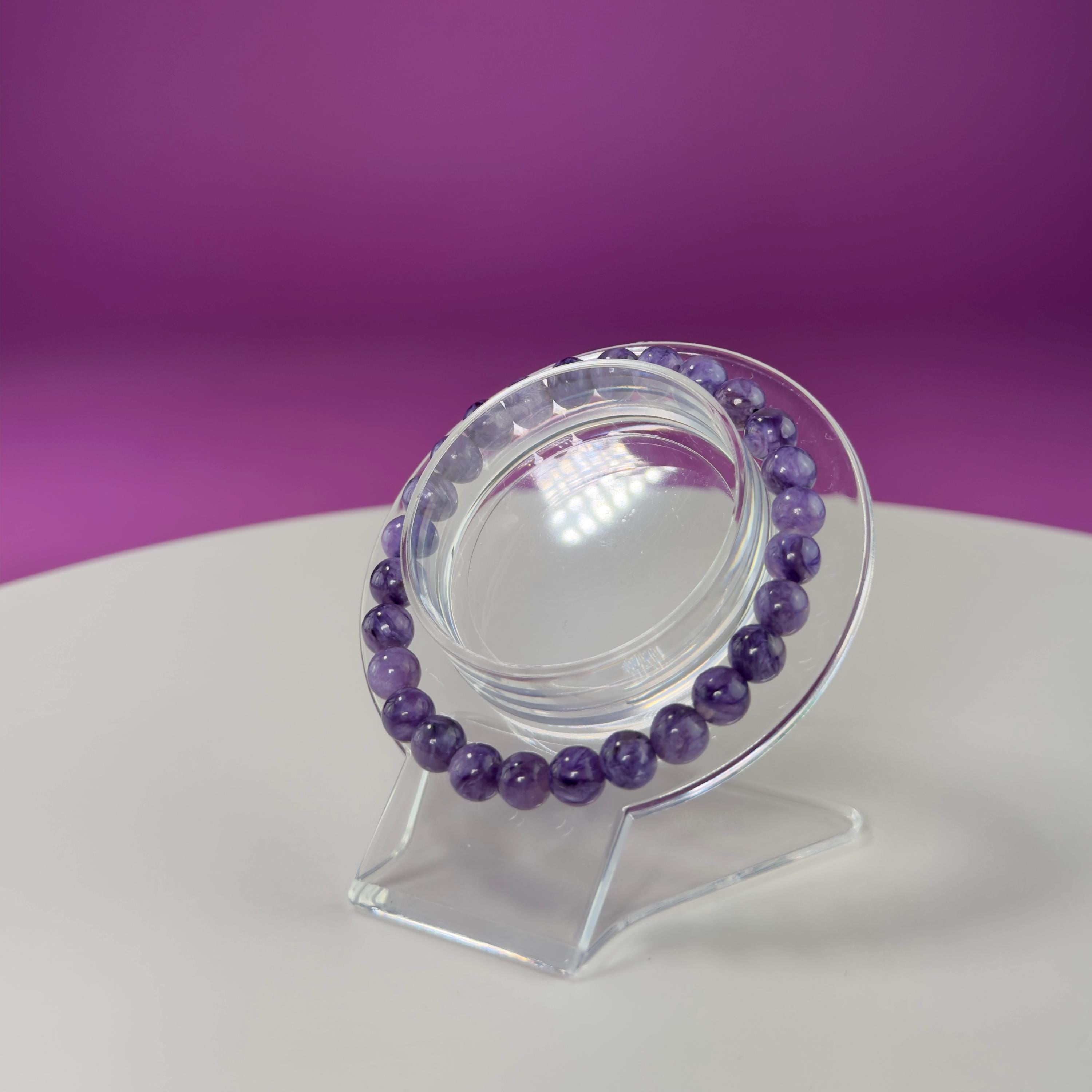Charoite Bracelet (AAA) (Russia)-7-8 Millimeter Beads