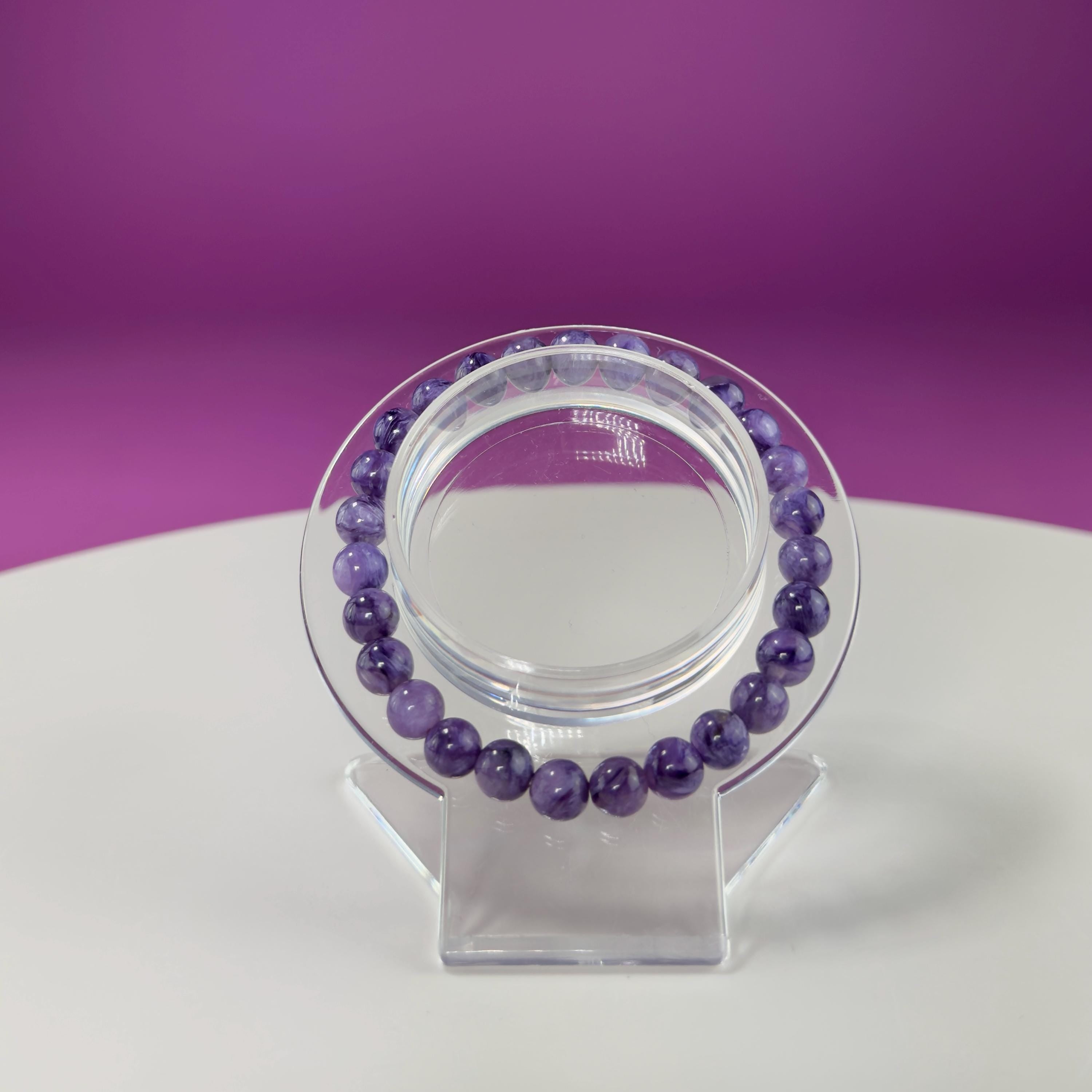 Charoite Bracelet (AAA) (Russia)-7-8 Millimeter Beads