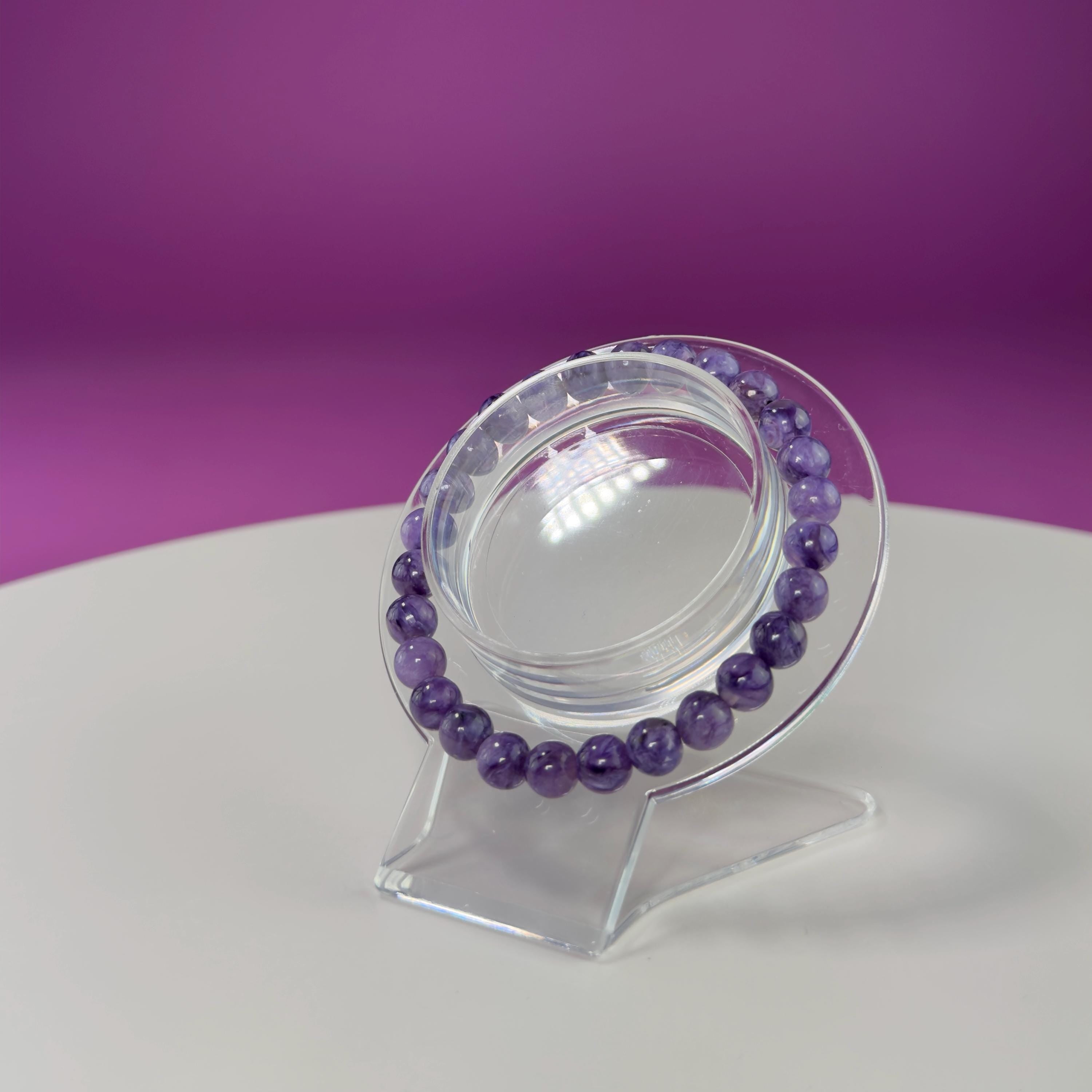 Charoite Bracelet (AAA) (Russia)-7-8 Millimeter Beads