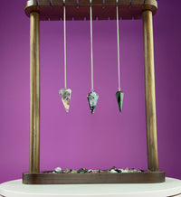 Pendulums: Ruby Zoisite (UV Reactive), Rainbow Moonstone, Dream Amethyst