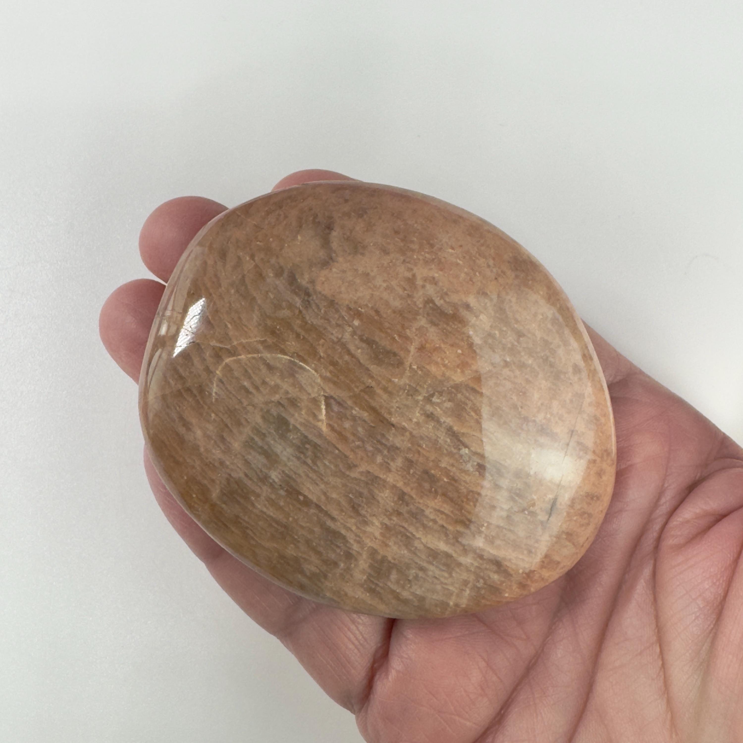 Peach Moonstone Palm Stone, Large Palm Stone