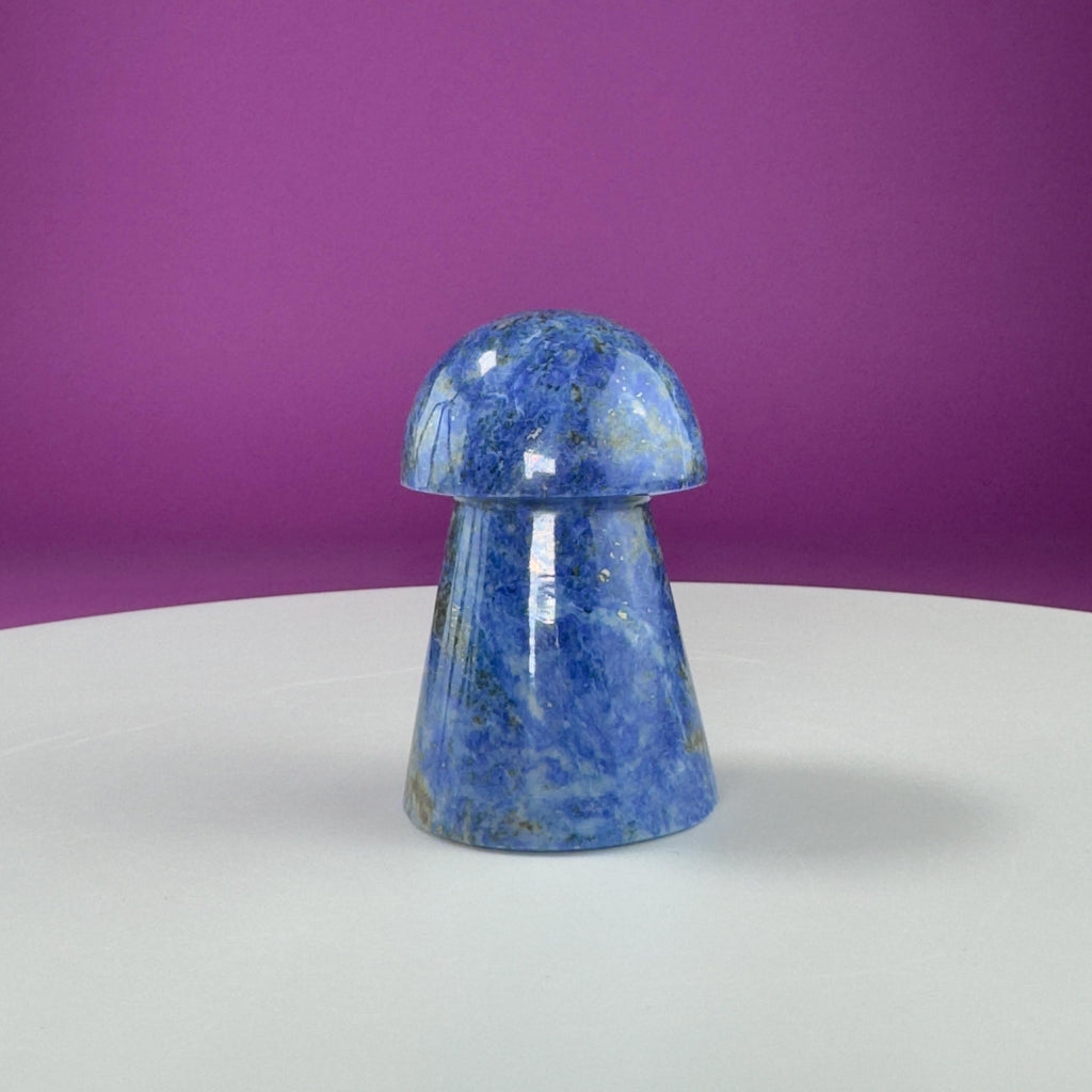 Lapis Lazuli with Pyrite Mushroom Carving