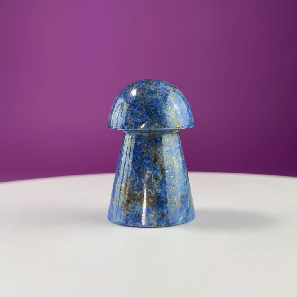 Lapis Lazuli with Pyrite Mushroom Carving