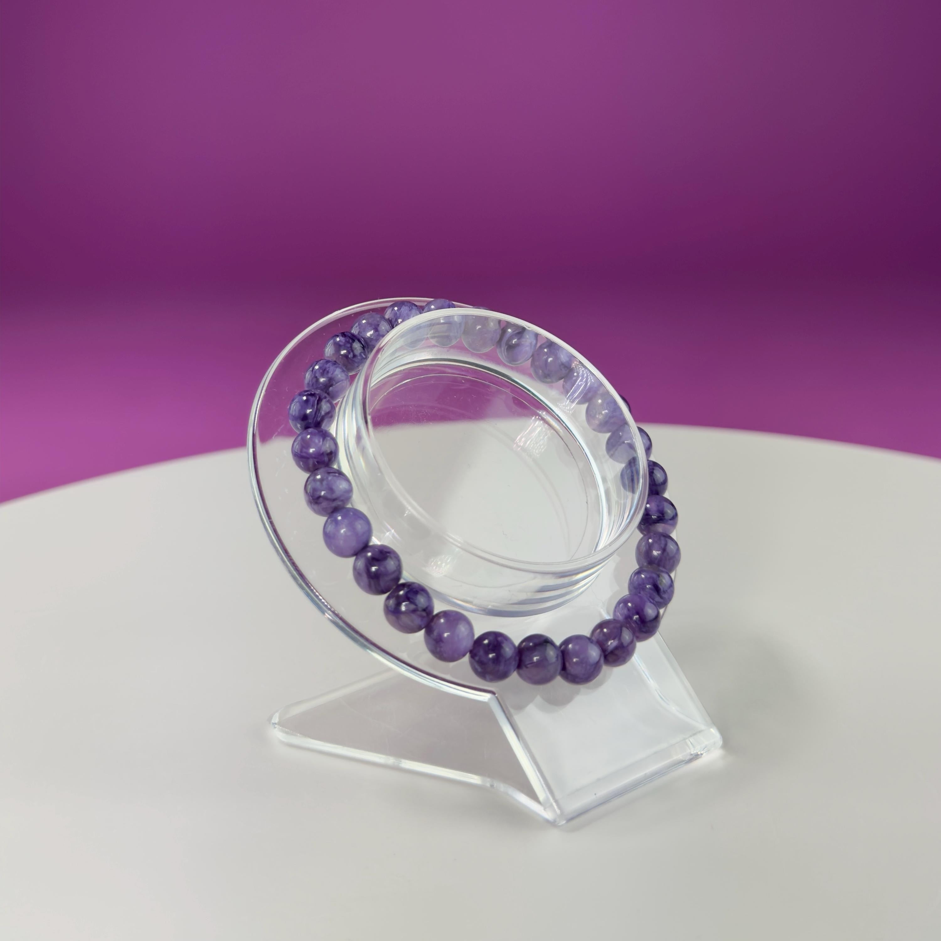 Charoite Bracelet (AAA) (Russia)-7-8 Millimeter Beads