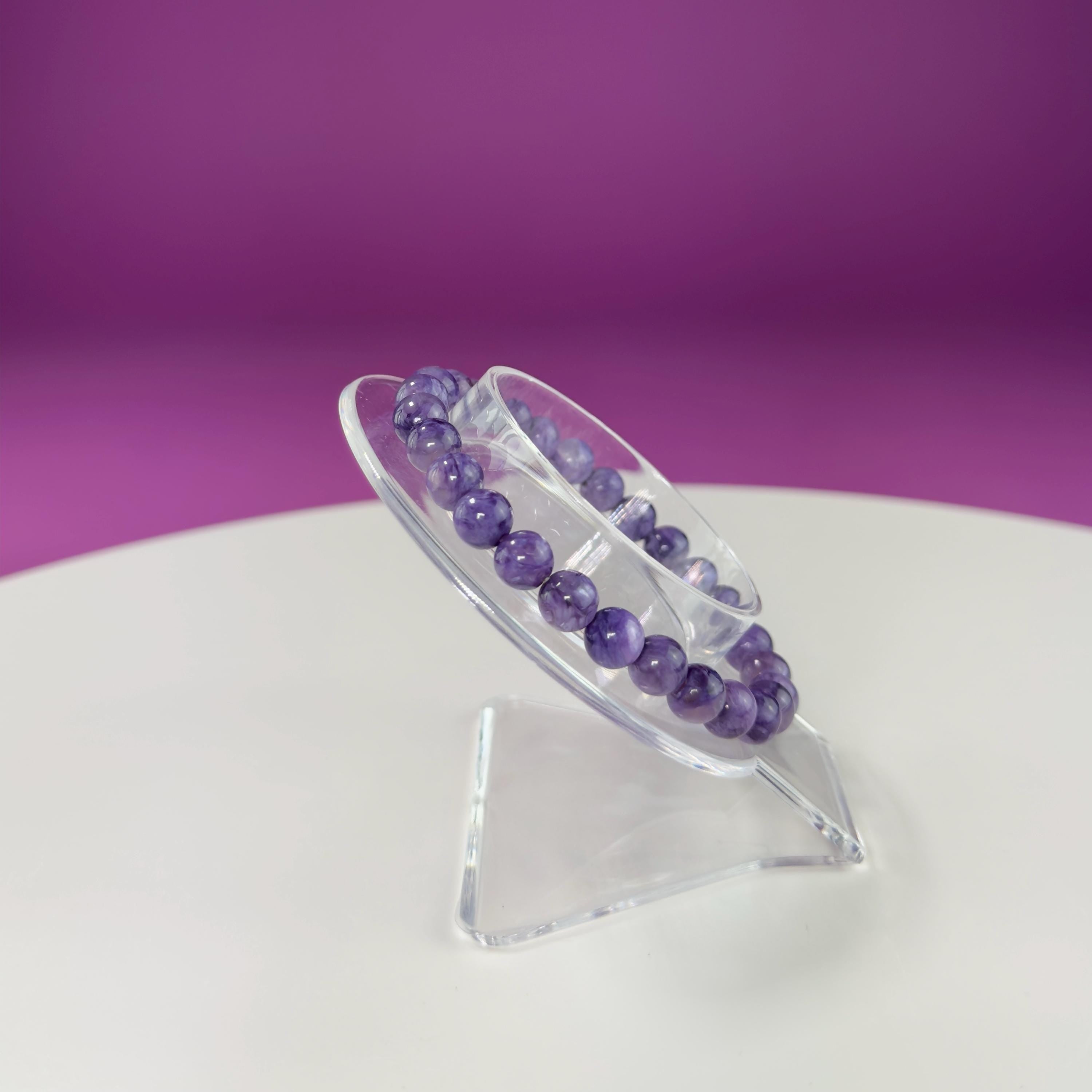 Charoite Bracelet (AAA) (Russia)-7-8 Millimeter Beads