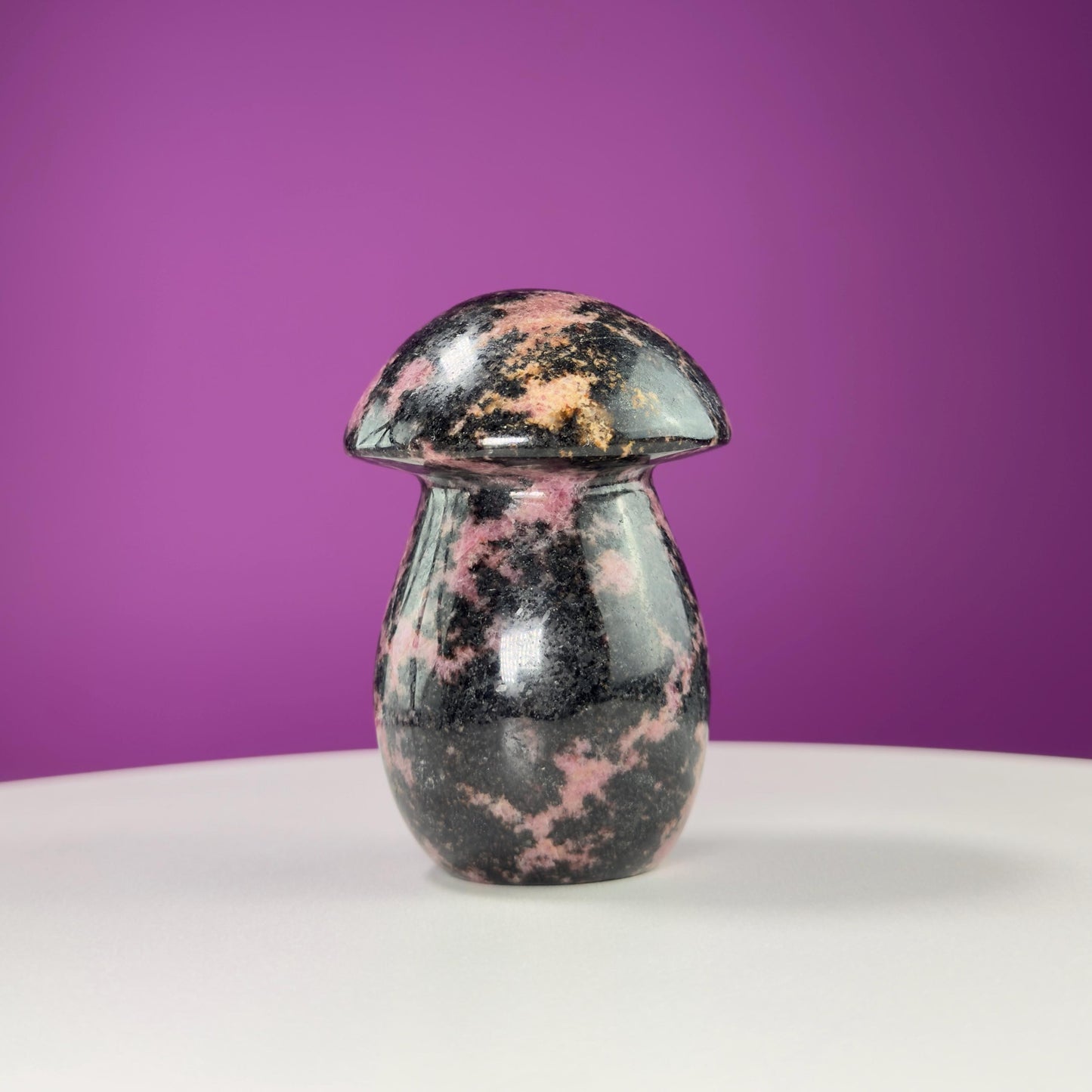 Rhodonite Mushroom Carving, 1+ Pounds