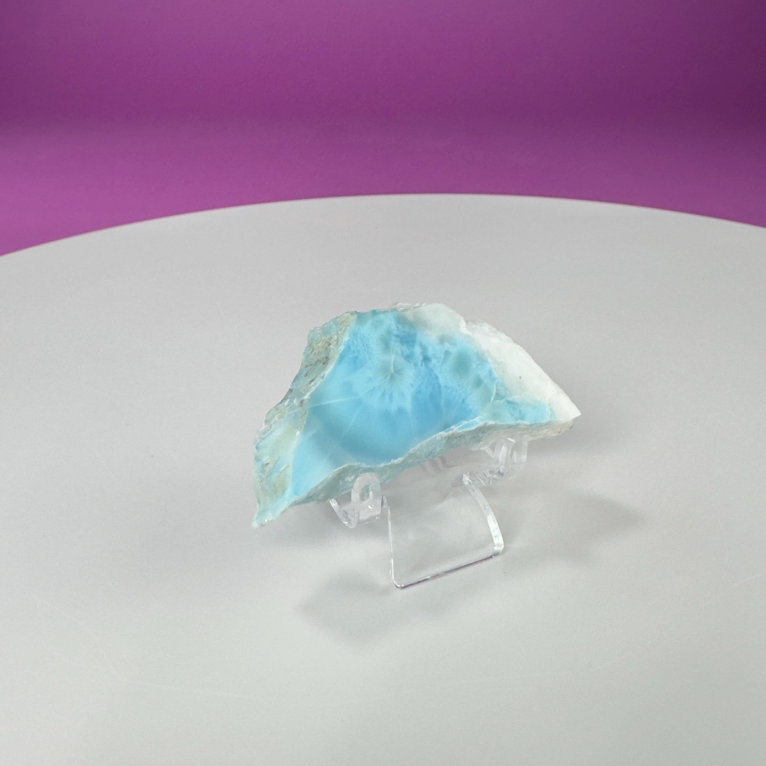 Larimar Mini Slice (Includes Black Display Stand)