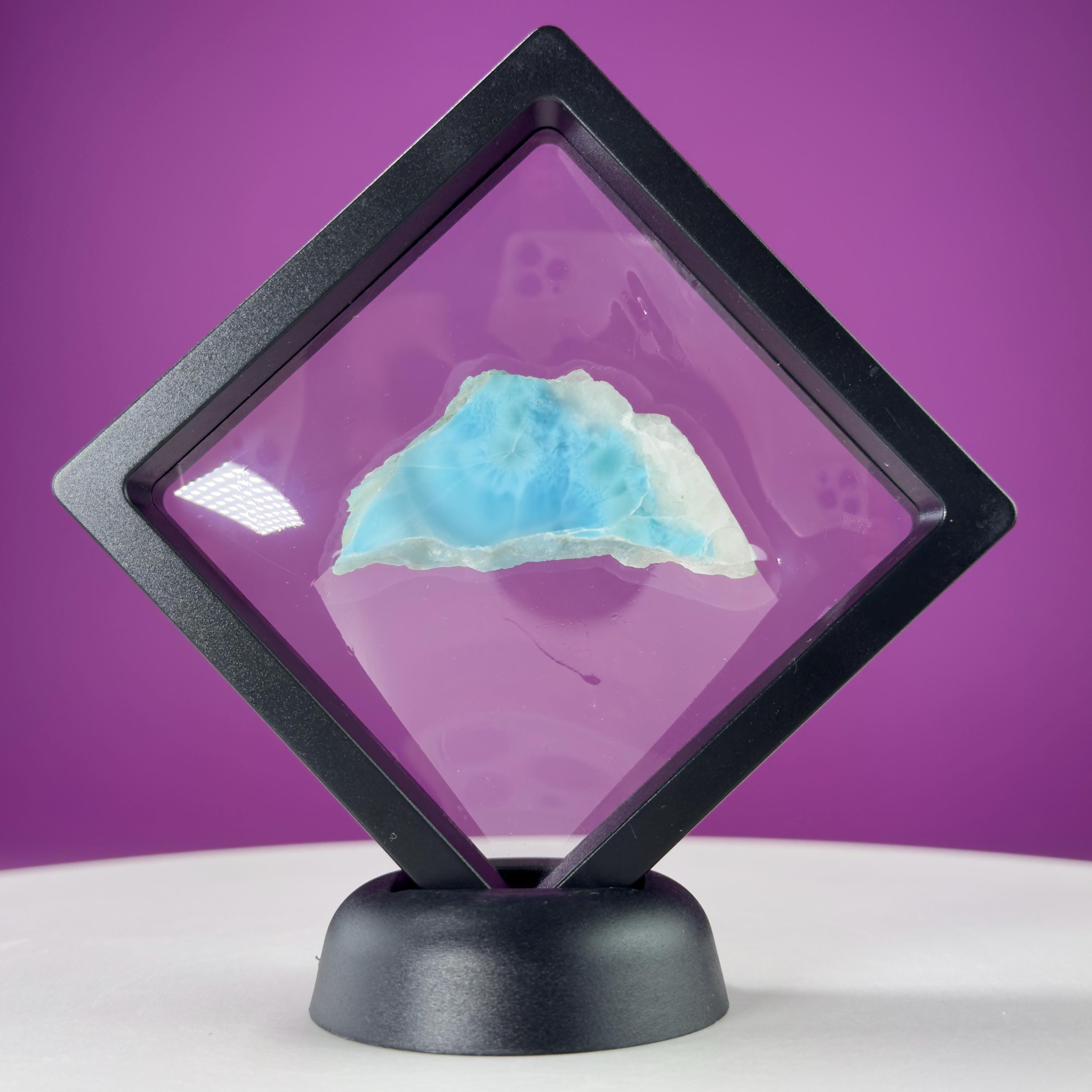 Larimar Mini Slice (Includes Black Display Stand)