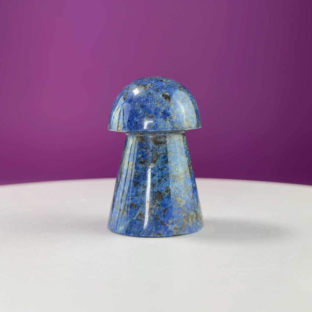 Lapis Lazuli with Pyrite Mushroom Carving