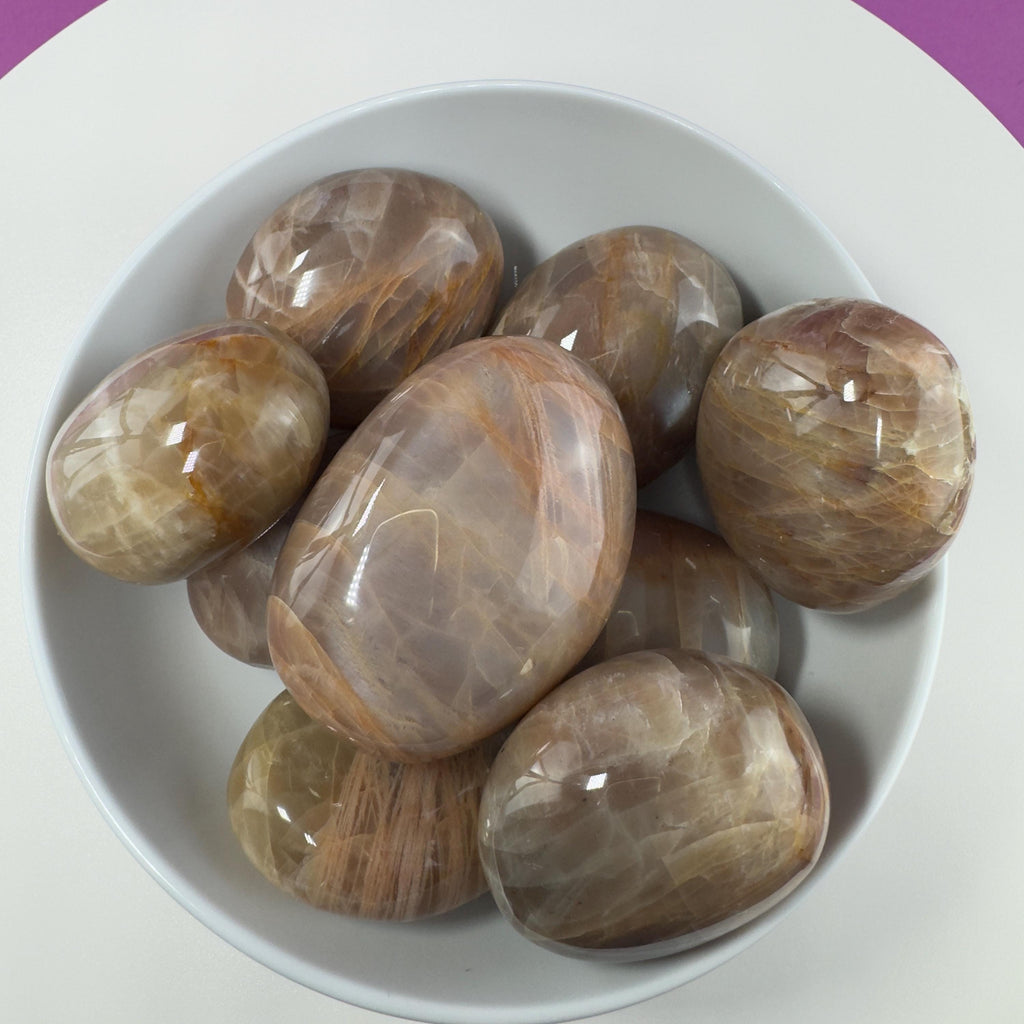 Moonstone Palm Stone, Flashy Stone
