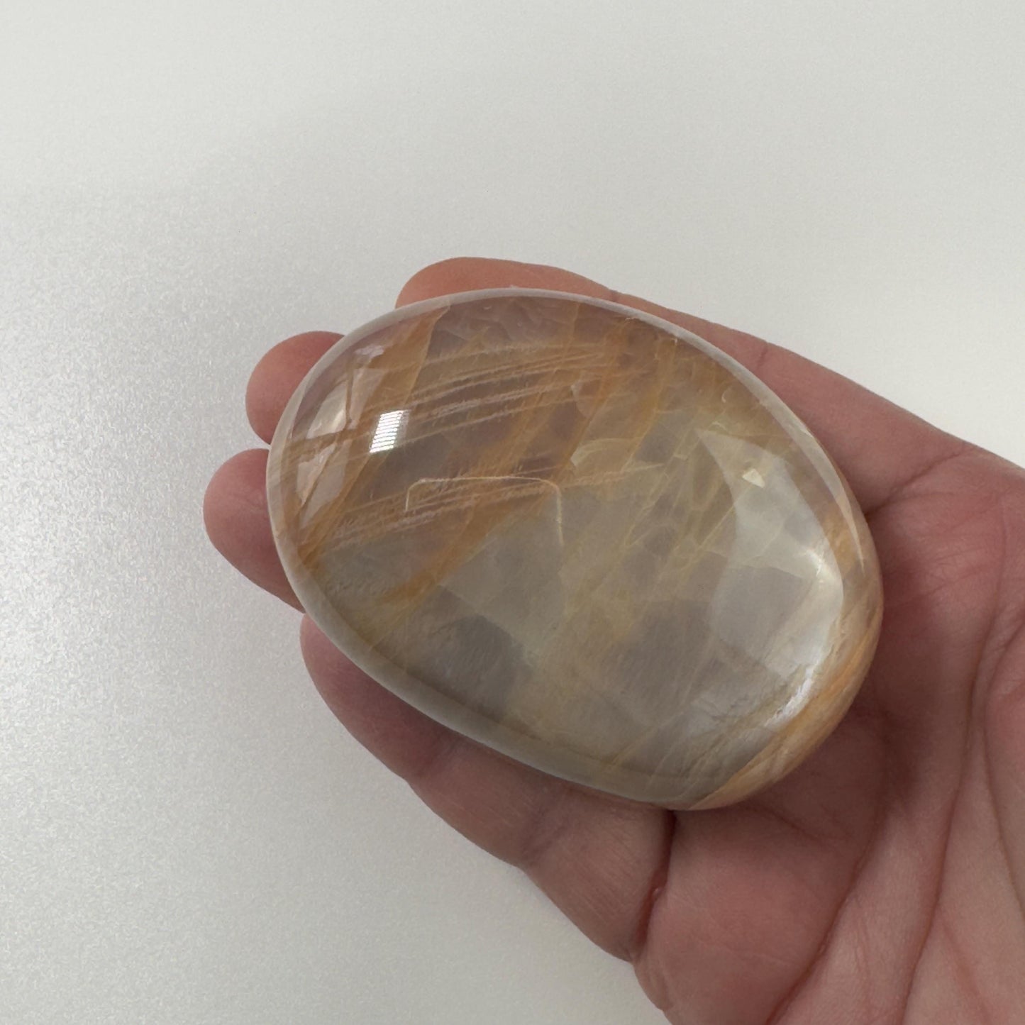 Moonstone Palm Stone, Flashy Palm Stone