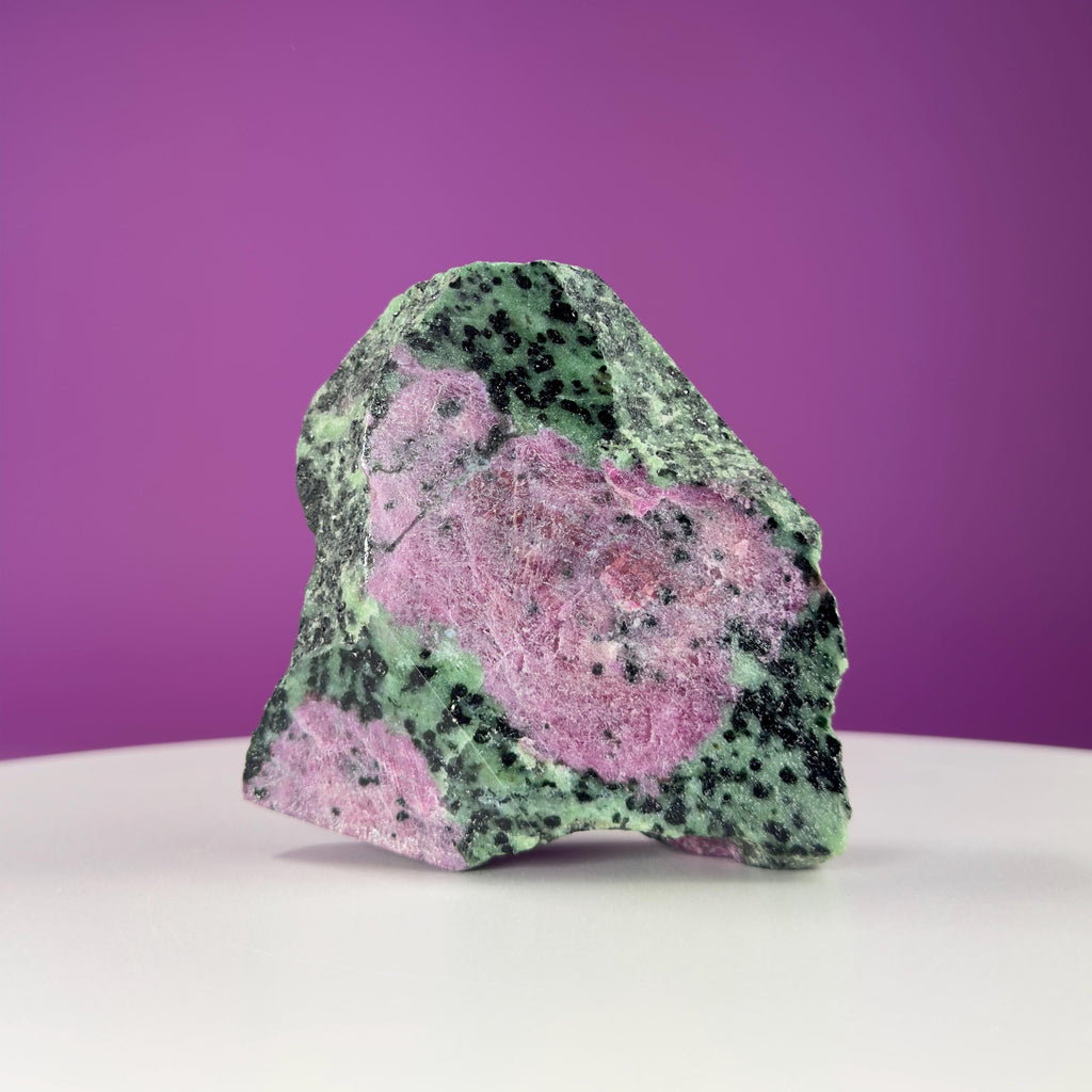 Ruby Zoisite Semi-Polished Specimen, UV Reactive