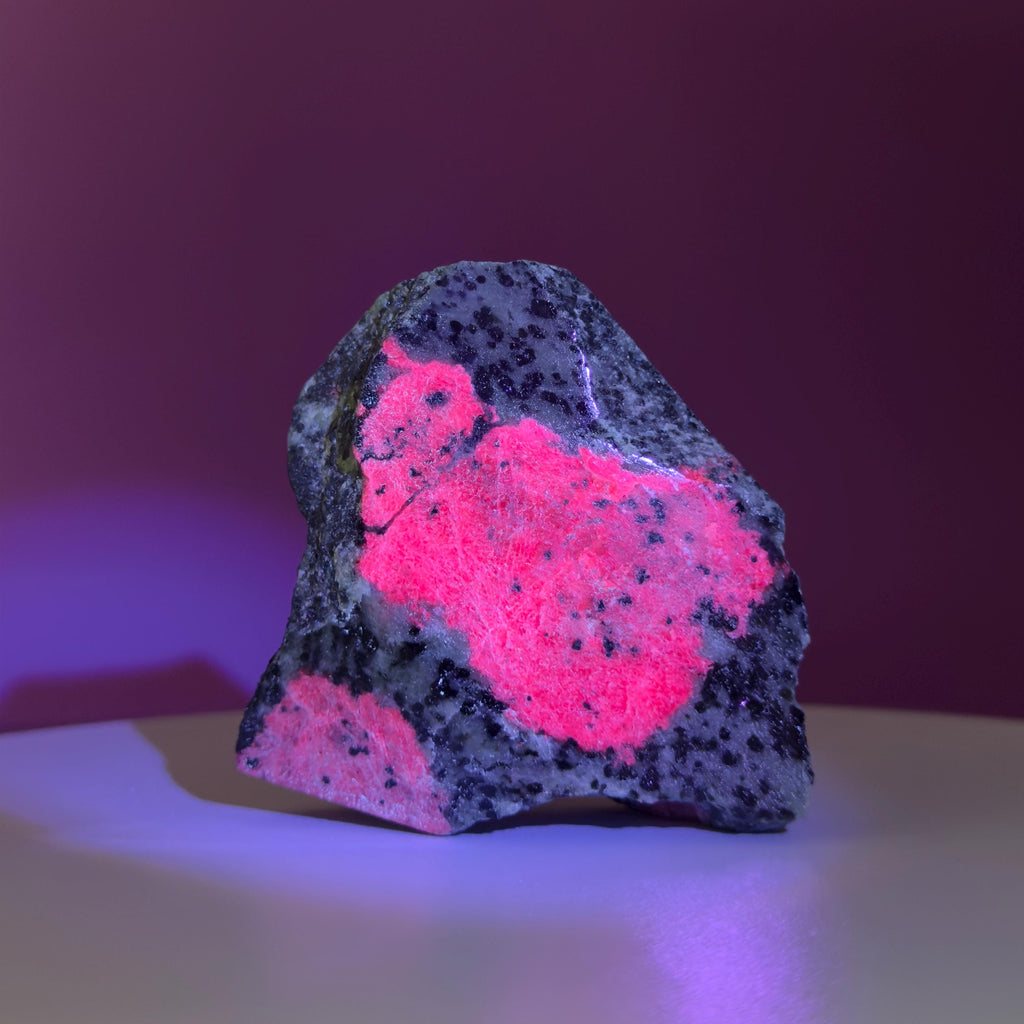 Ruby Zoisite Semi-Polished Specimen, UV Reactive