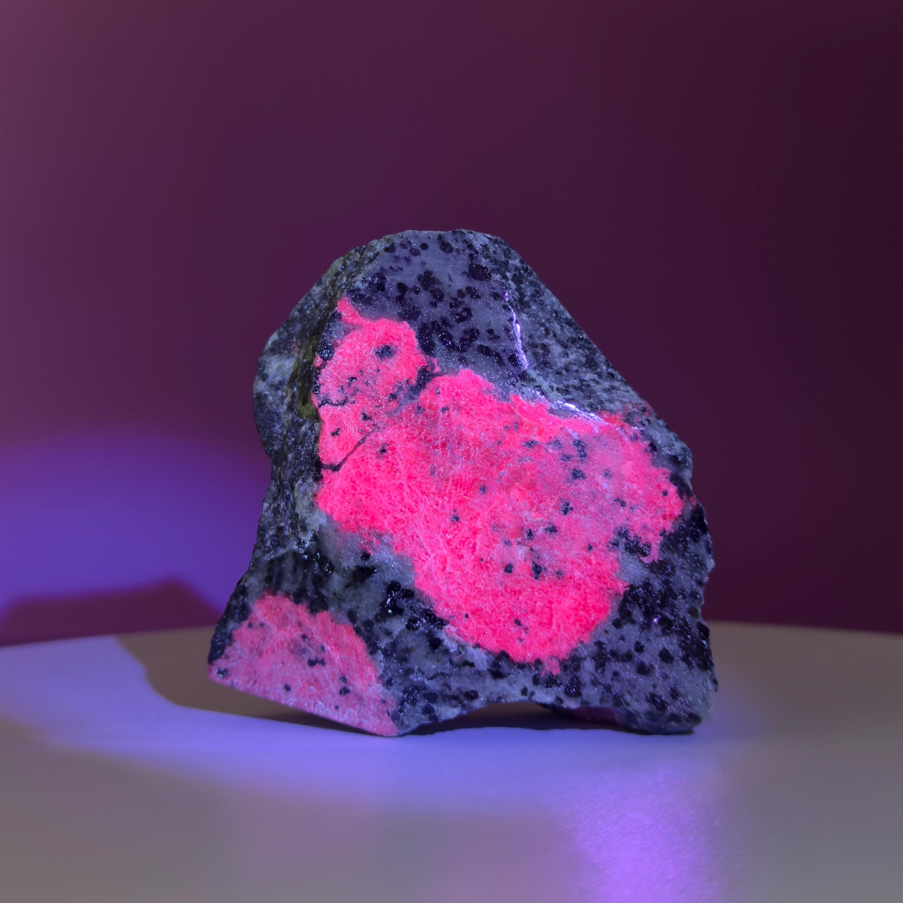 Ruby Zoisite Semi-Polished Specimen, UV Reactive