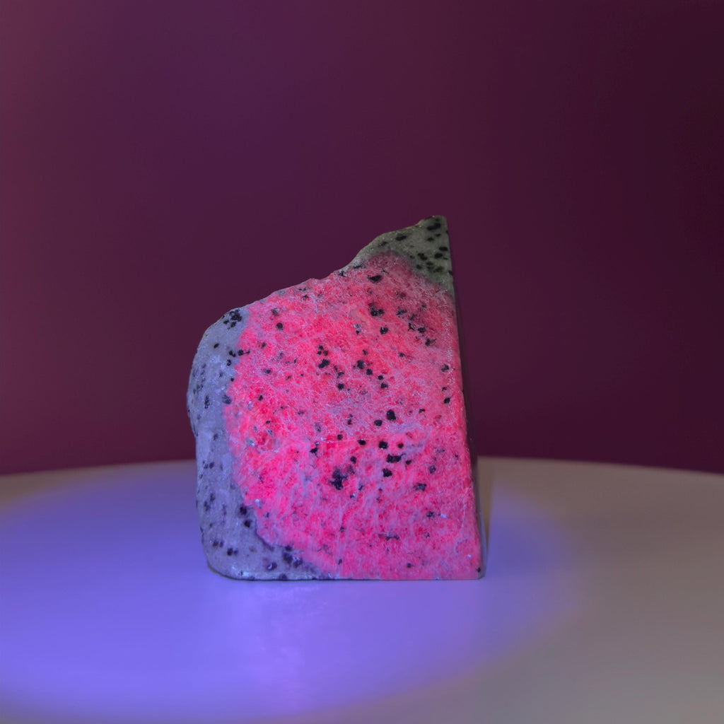 Ruby Zoisite Semi-Polished Specimen, UV Reactive, 14.40 ounces