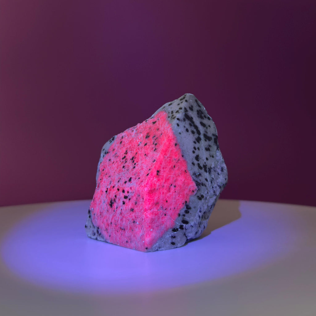 Ruby Zoisite Semi-Polished Specimen, UV Reactive, 14.40 ounces