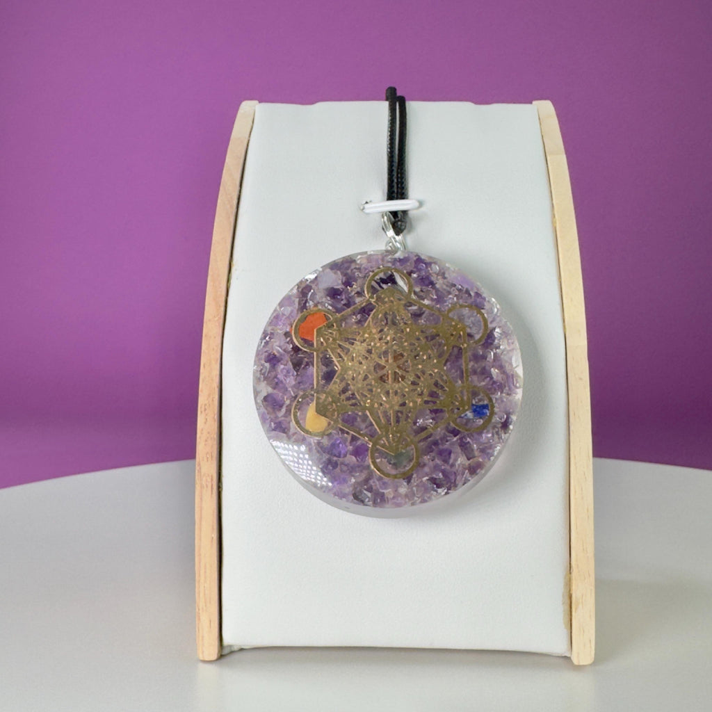 Amethyst Metatron Orgonite Necklace