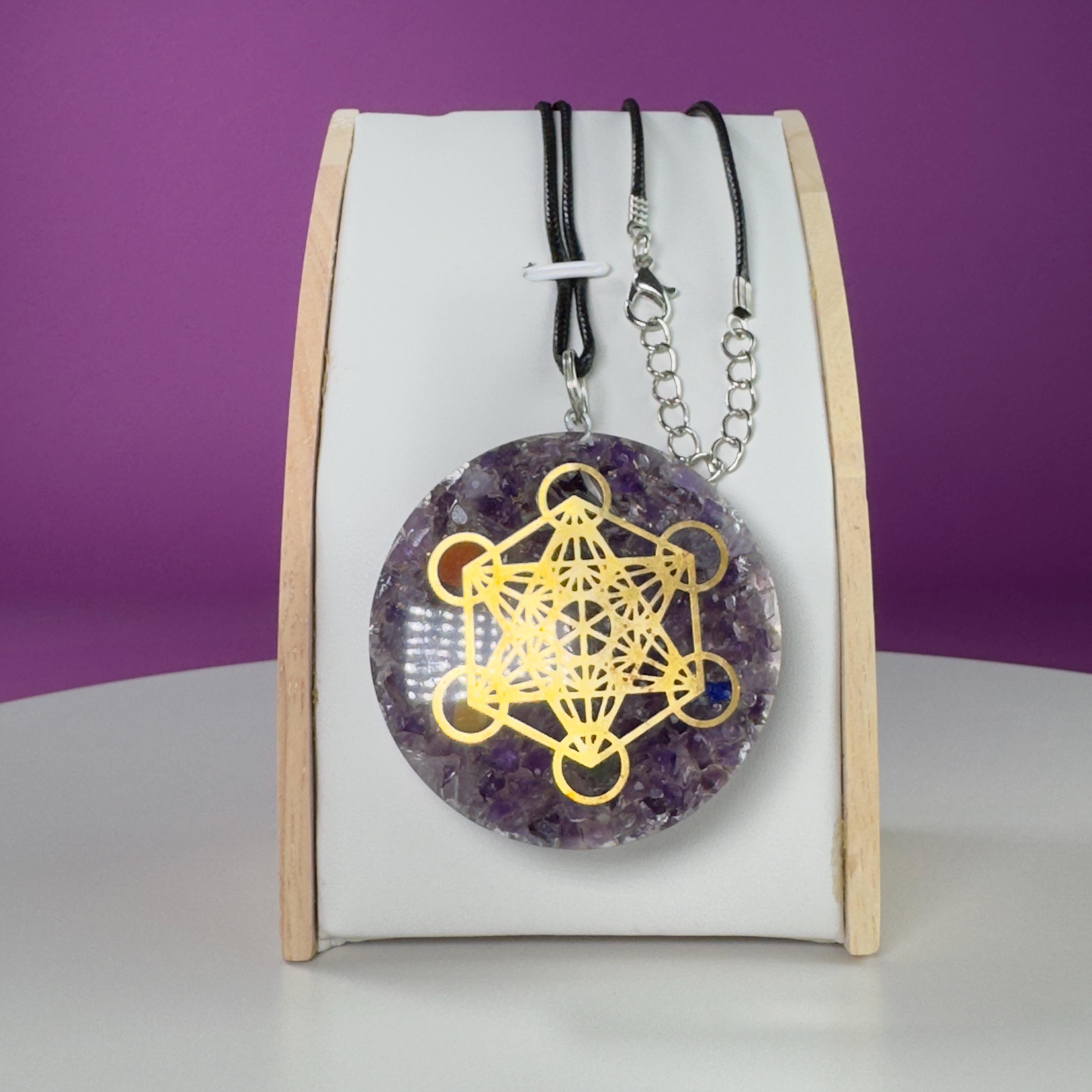 Amethyst Metatron Orgonite Necklace