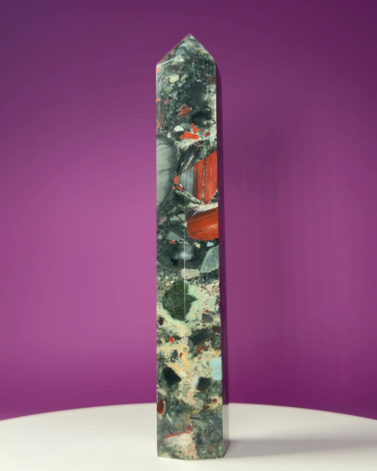 African Bloodstone Tower, 10 Inches Tall