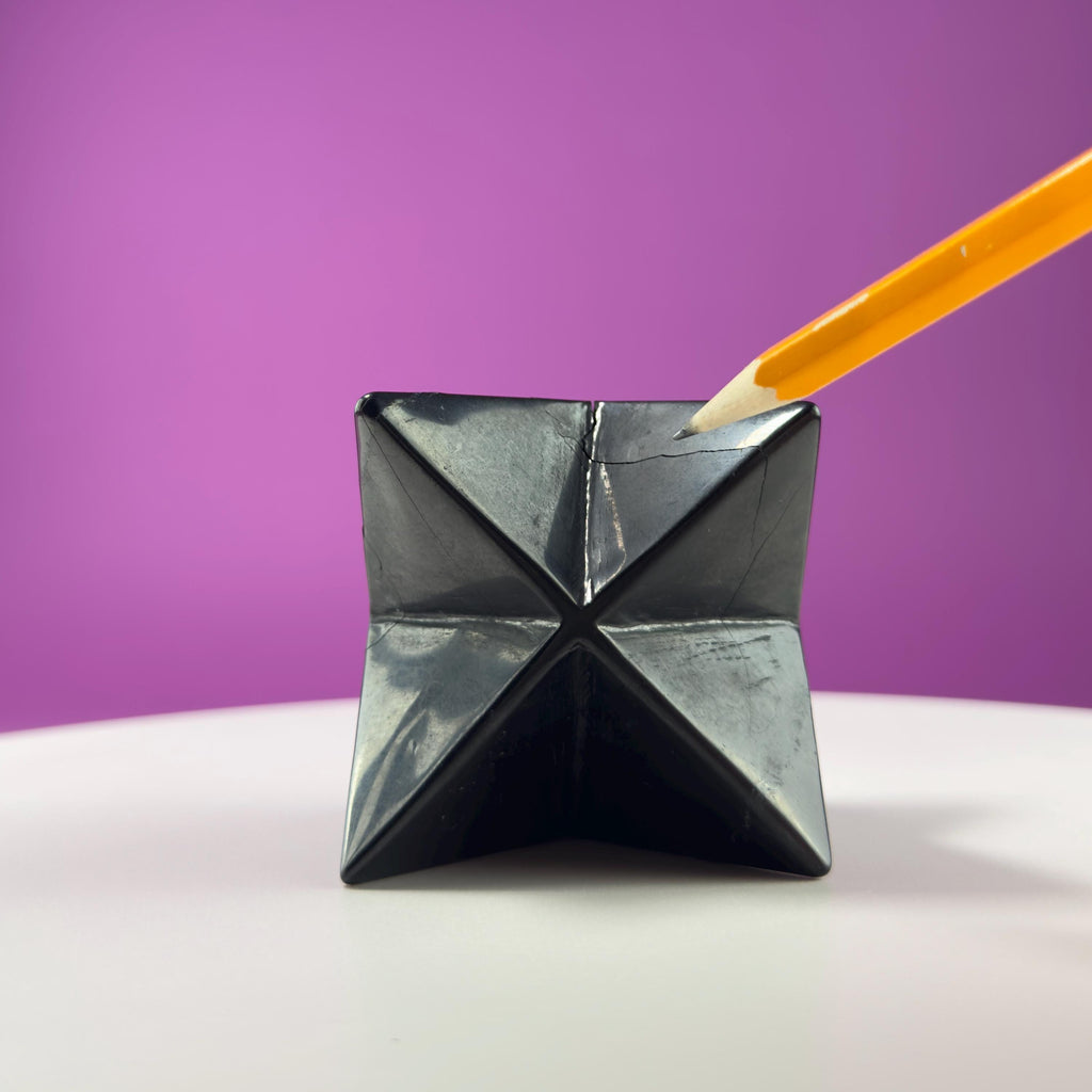 Shungite Merkaba Carving (Russia), Akonis Misfit Crystal