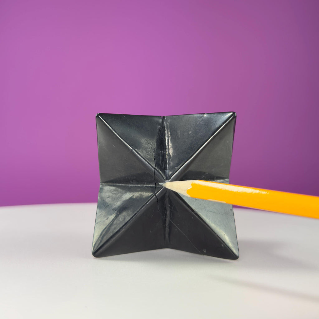 Shungite Merkaba Carving (Russia), Akonis Misfit Crystal